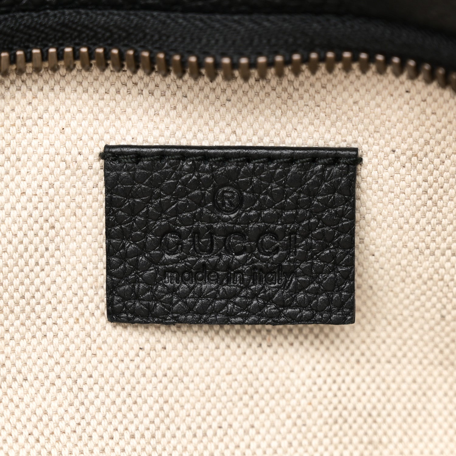 Grained Calfskin Logo Belt Bag Black