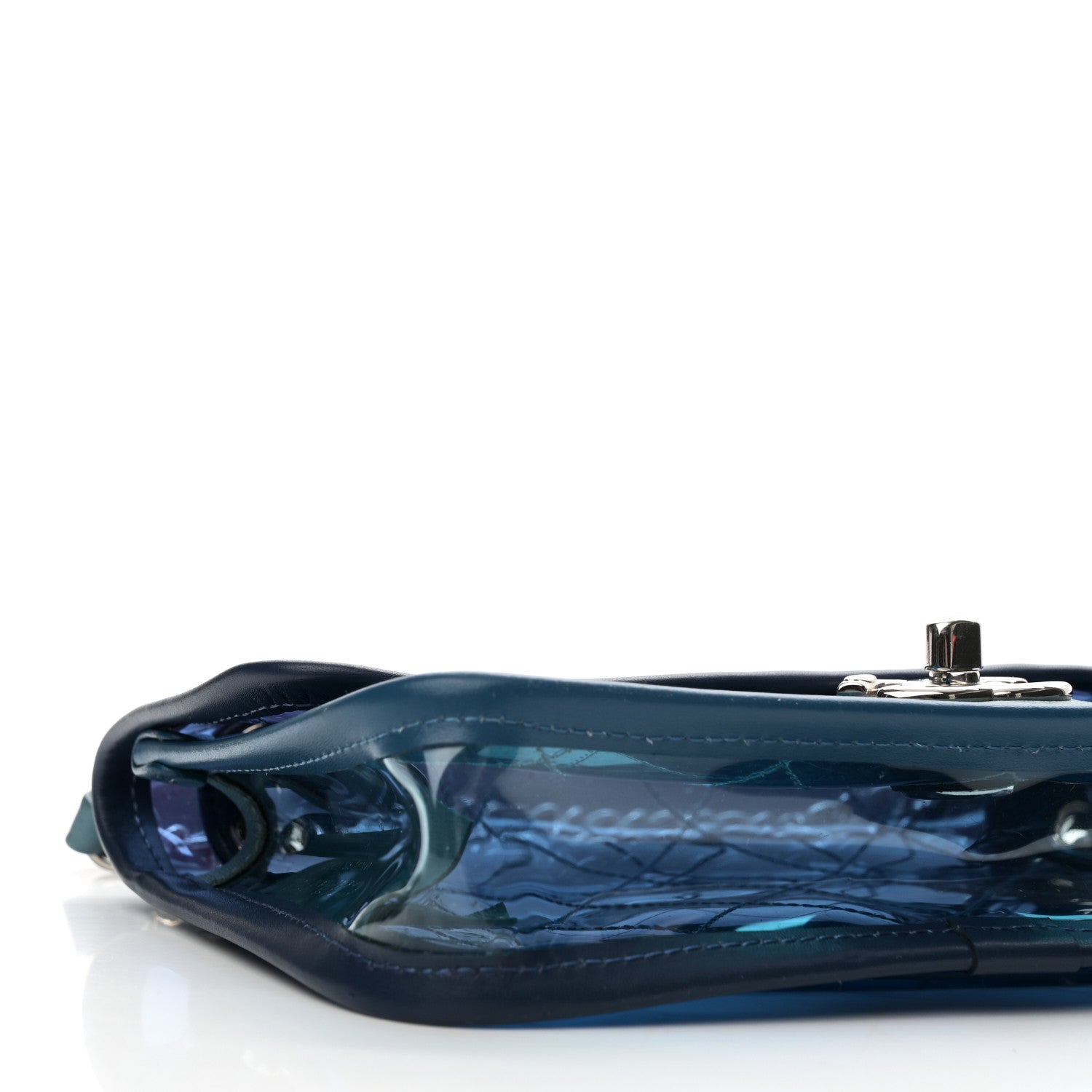 Lambskin PVC Quilted Mini Coco Splash Flap Blue