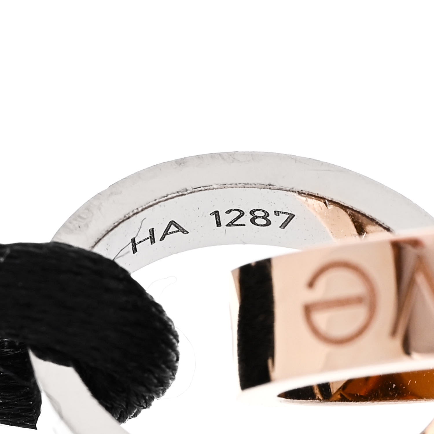 18K White Pink Gold Charity LOVE Adjustable Cord Bracelet Black