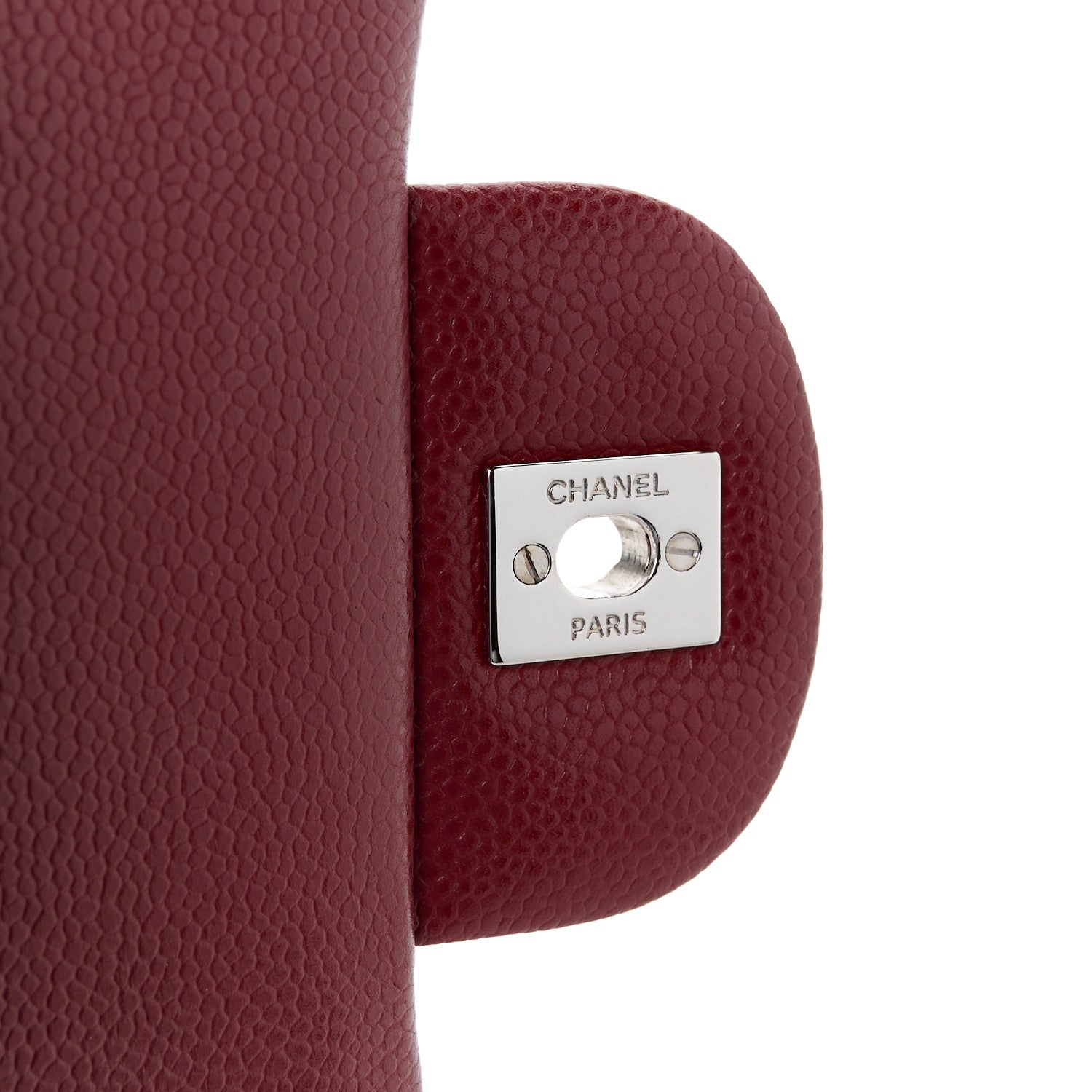 Caviar Quilted Maxi Double Flap Dark Red