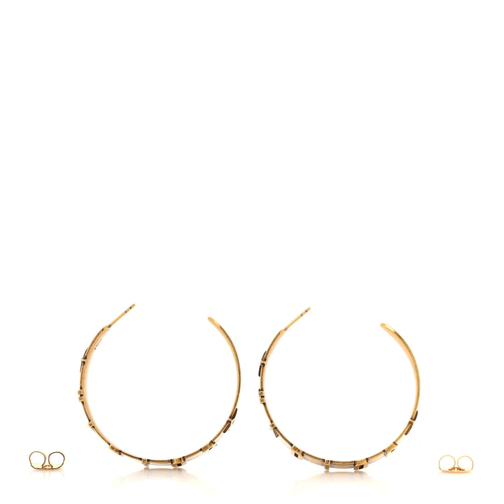 Metal J'Adior Star Hoop Earrings Aged Gold