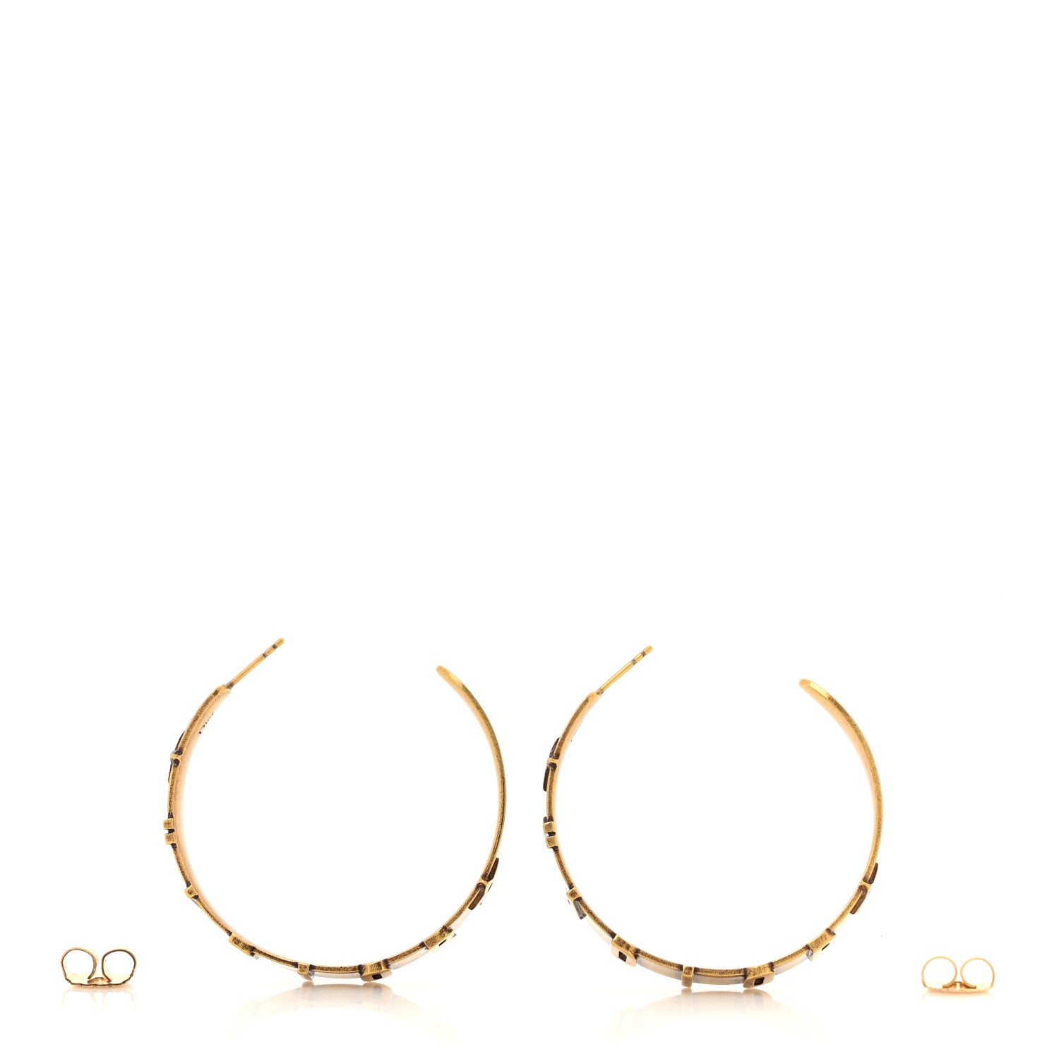 Metal J'Adior Star Hoop Earrings Aged Gold
