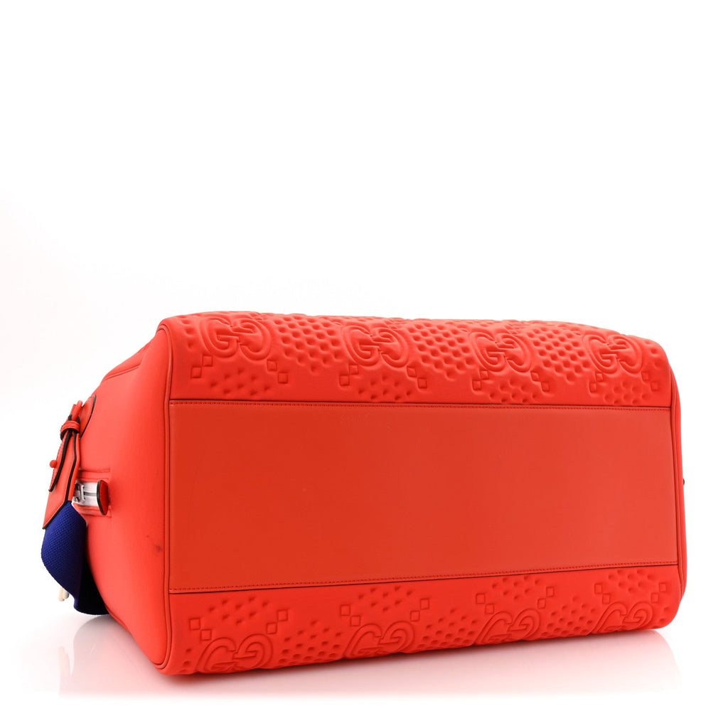 Monogram Jumbo Fabric Malaga GG Embossed Diver Duffle Bag Orange Pop Blue