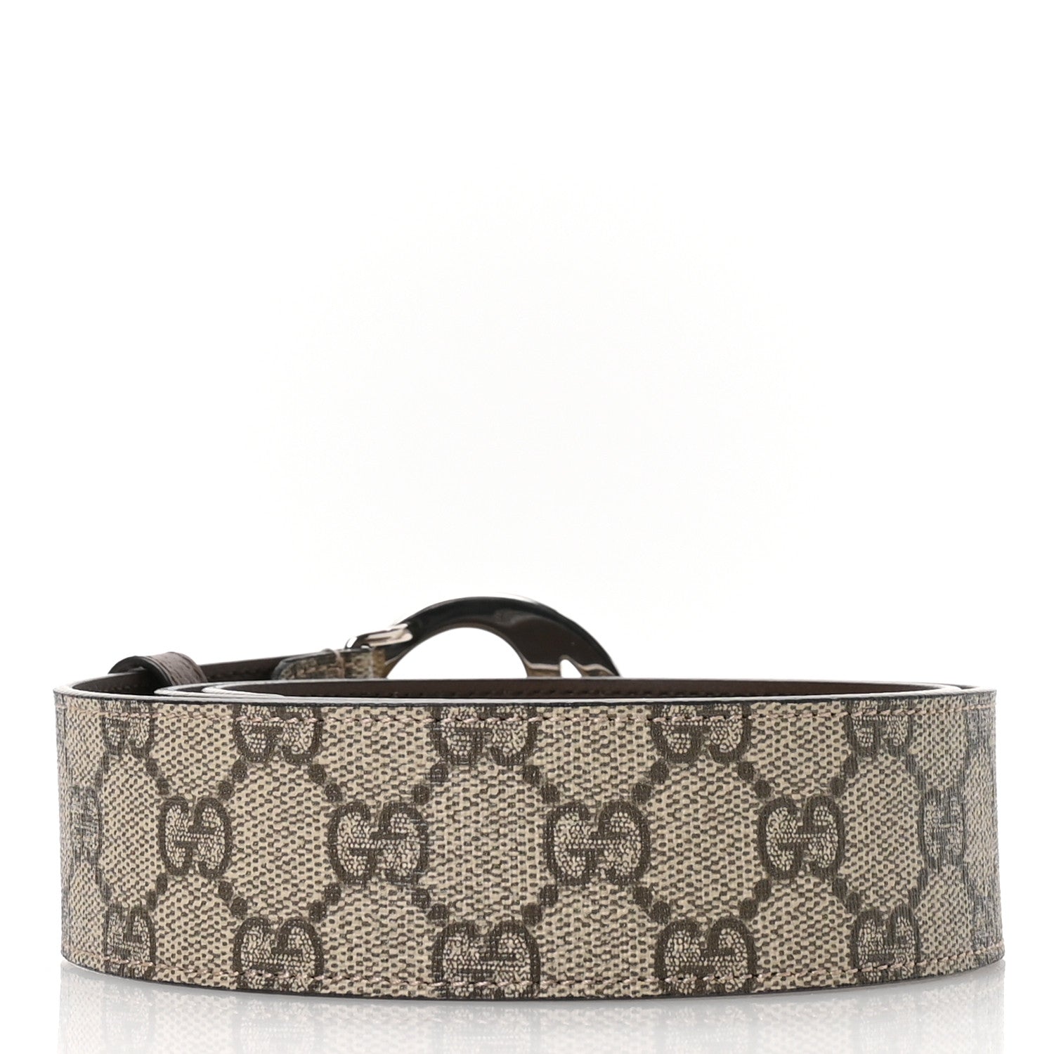 GG Supreme Monogram Textured Dollar Calfskin Blondie 30mm Belt 85 34 Beige Ebony New Acero