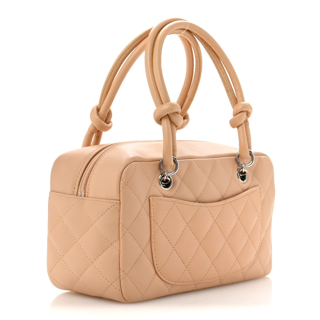 Calfskin Quilted Small Cambon Bowler Beige