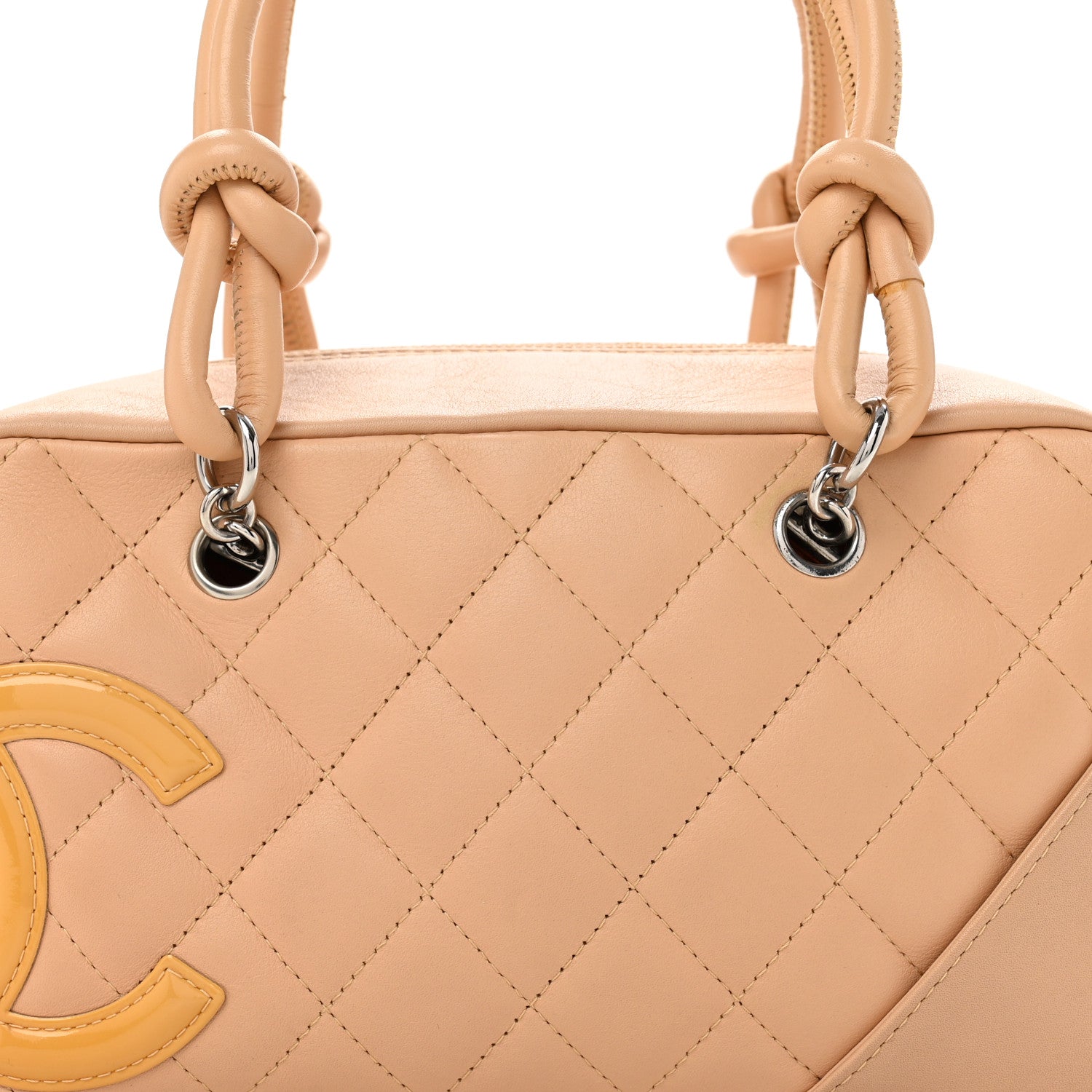 Calfskin Quilted Small Cambon Bowler Beige
