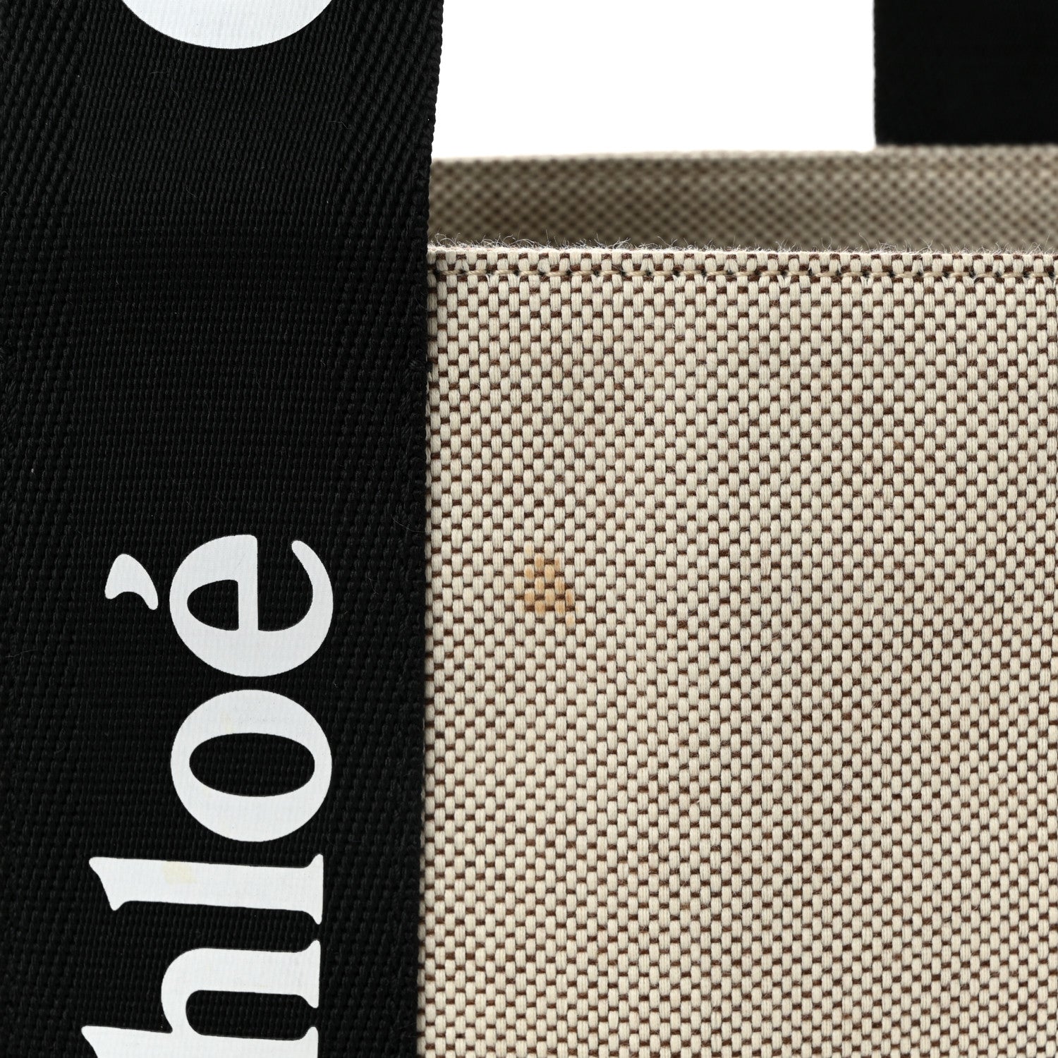 Cotton Calfskin Medium Woody Ribbon Tote Black Blue