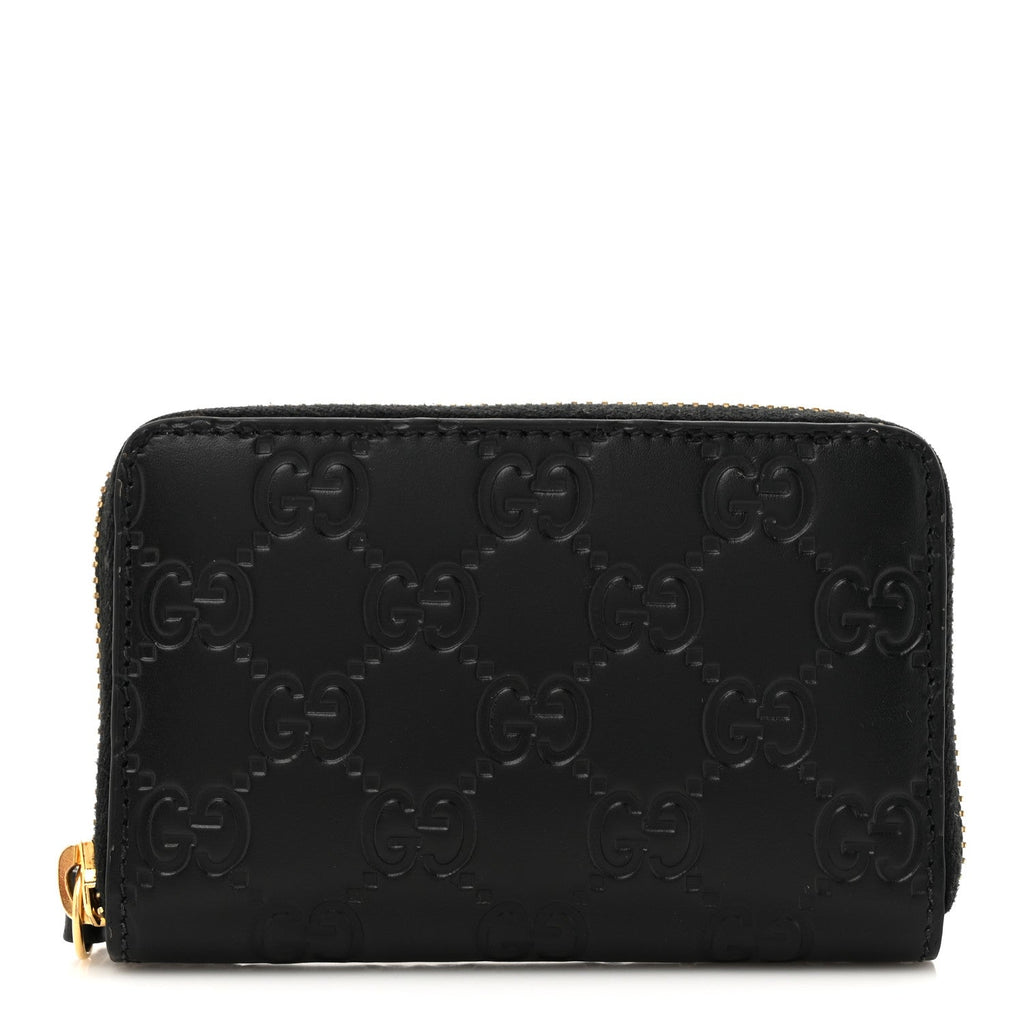 Guccissima Zip Around Card Case Black