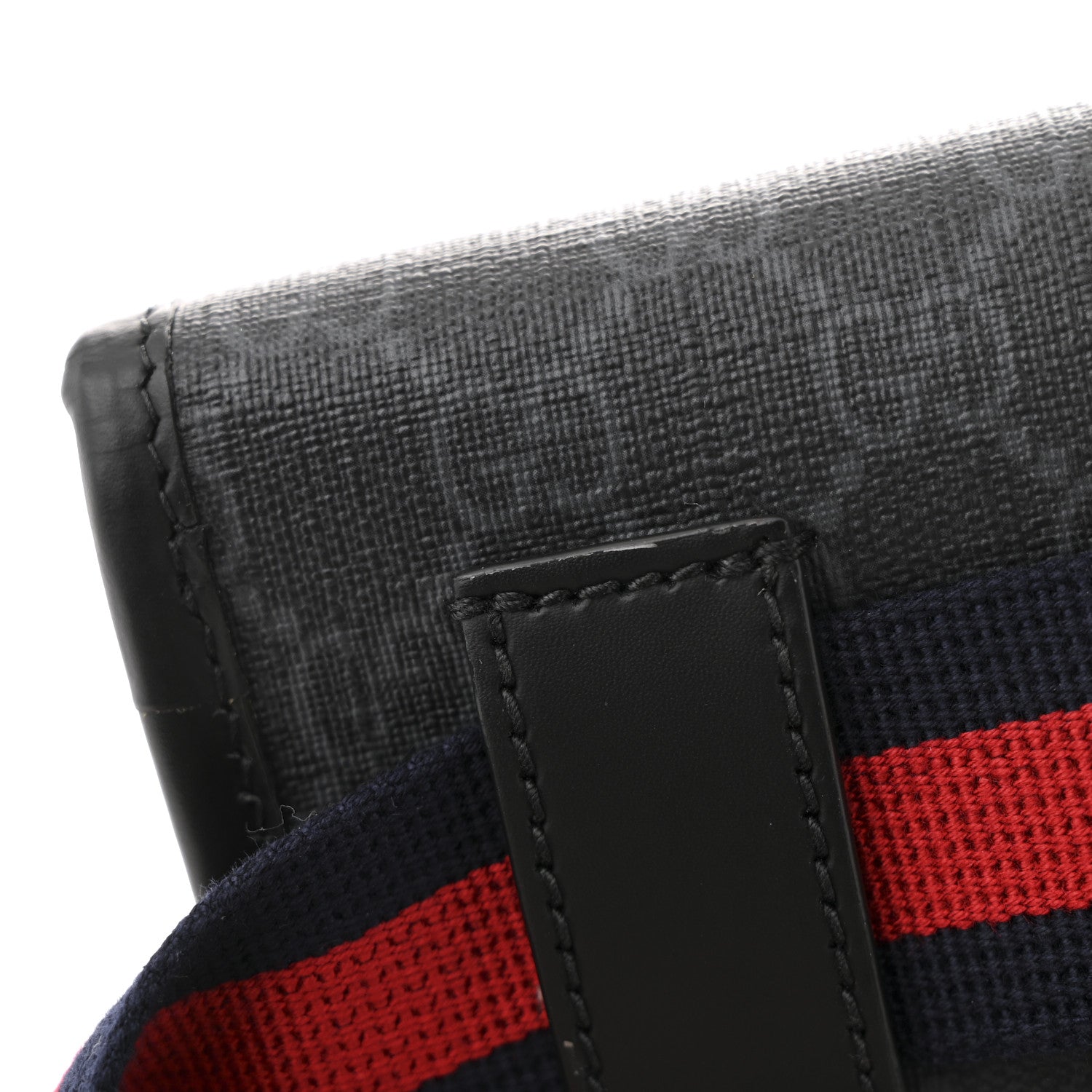 GG Supreme Monogram Web Slim Belt Bag Black Grey