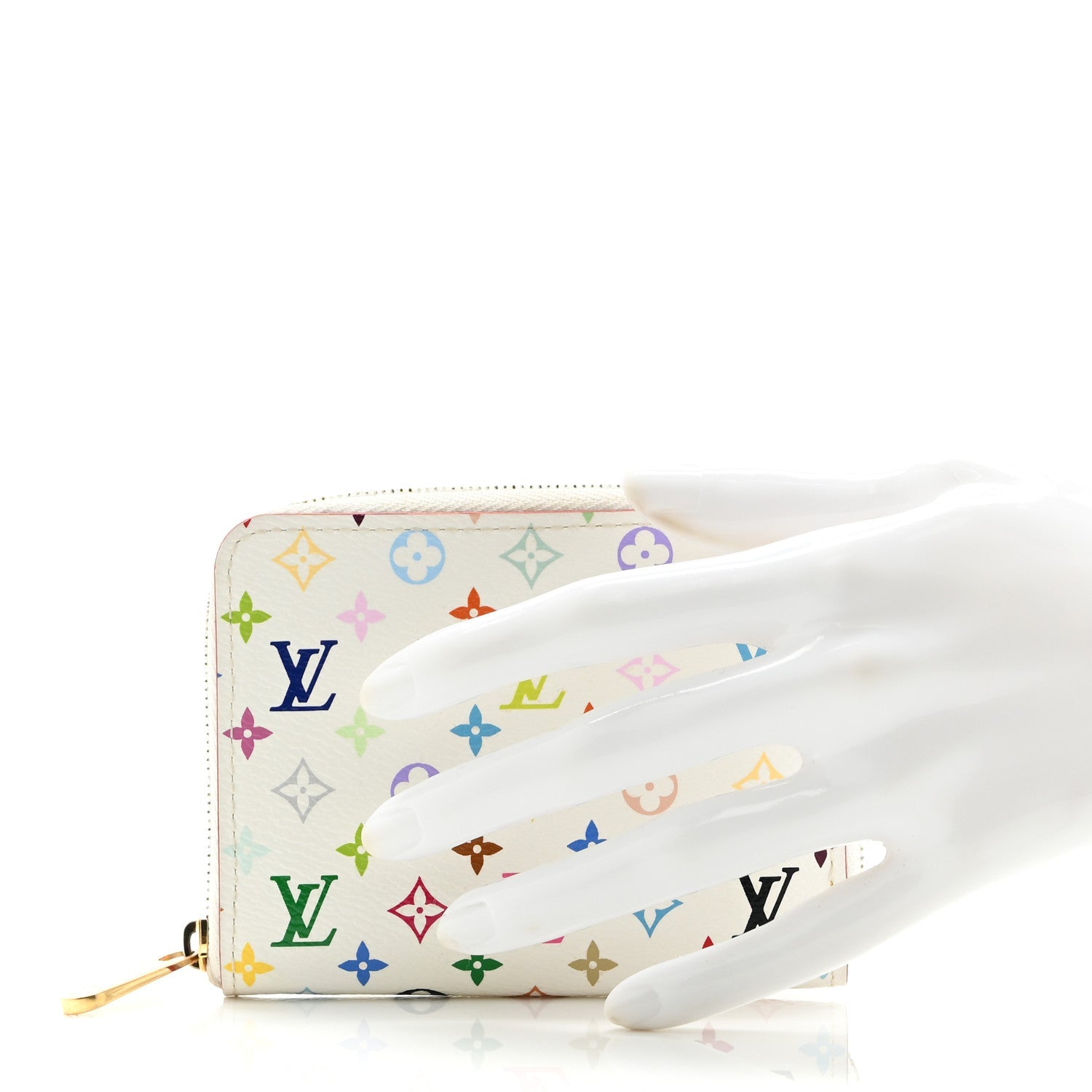 Monogram Multicolor Zippy Coin Purse Wallet White Litchi
