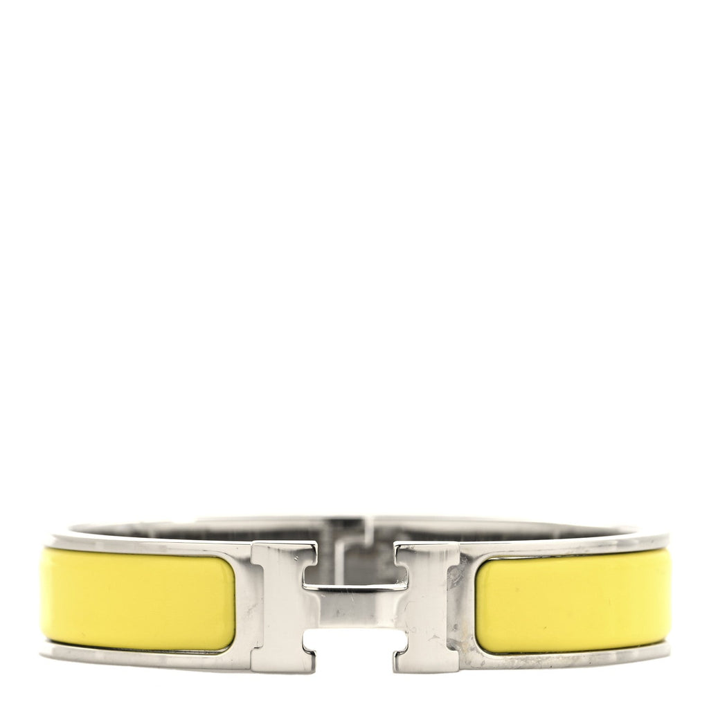 Enamel Narrow Clic Clac H Bracelet PM Jaune Tennis