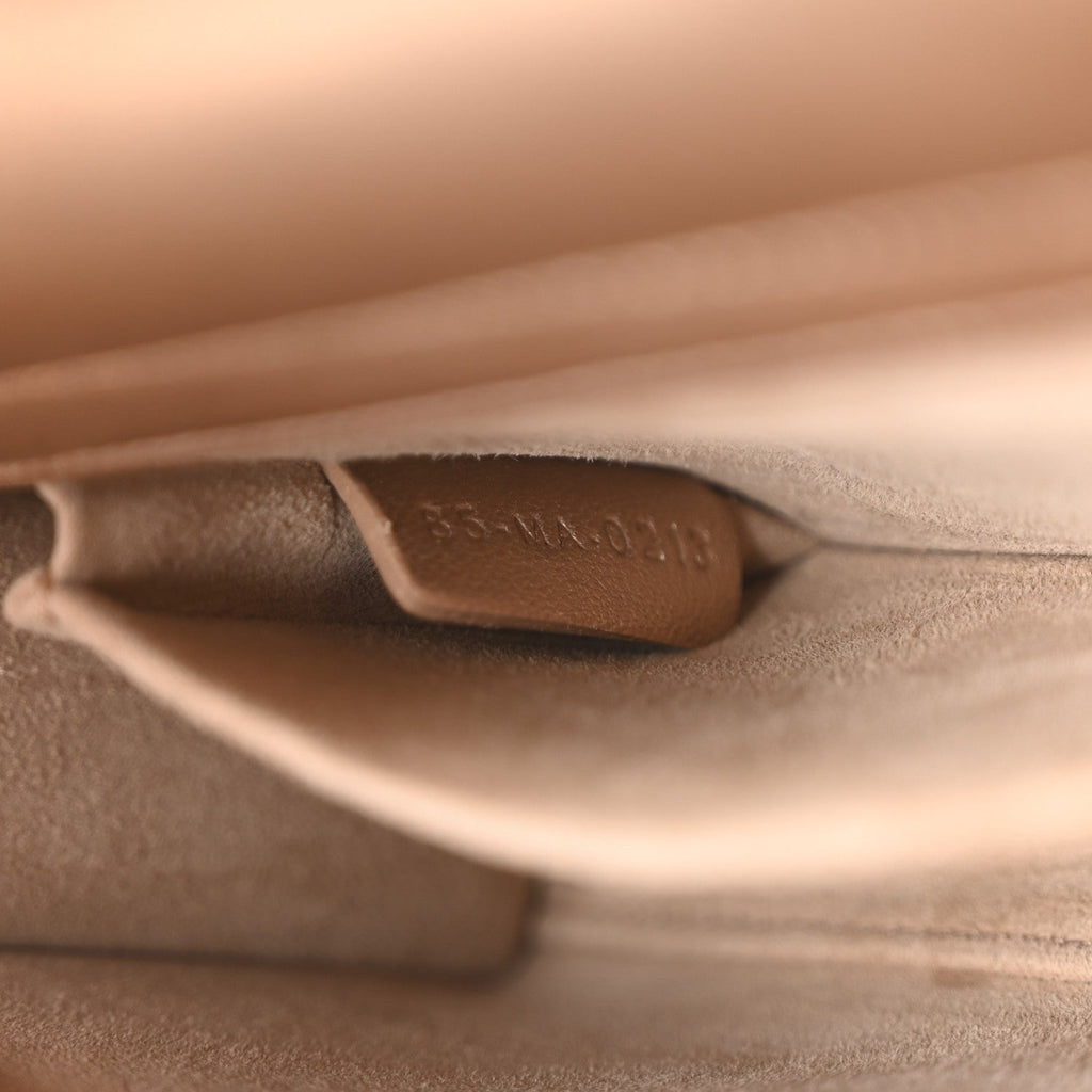 Metallic Lambskin Cannage Medium Lady D-Joy Pink