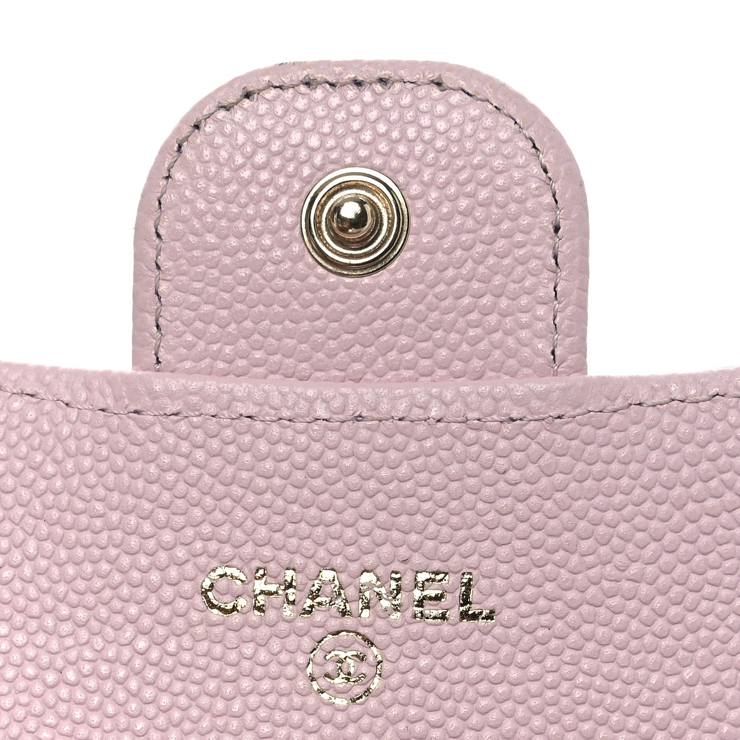 Caviar Quilted Flap Card Holder Wallet Light Pink