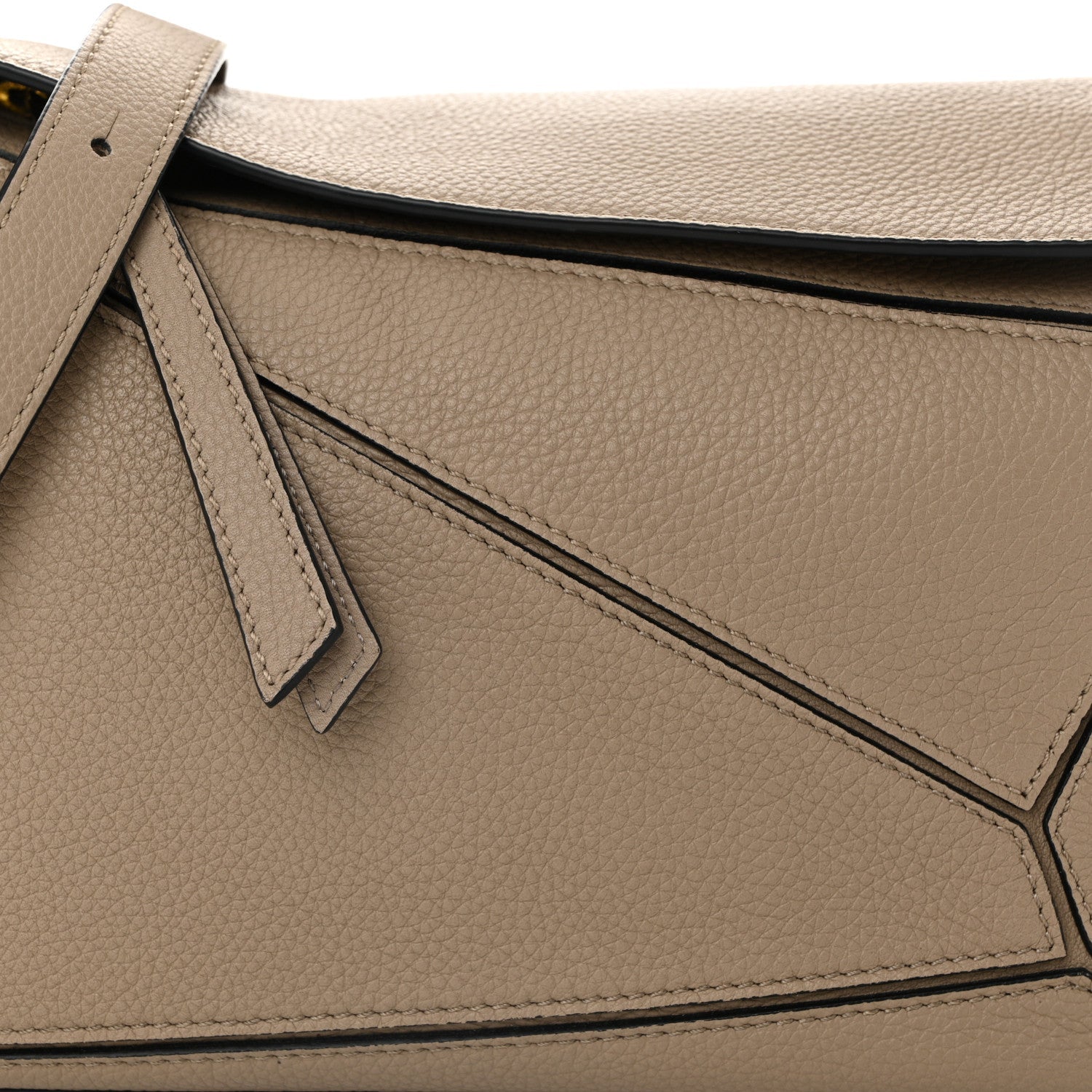 Grained Calfskin Small Puzzle Bag Sand