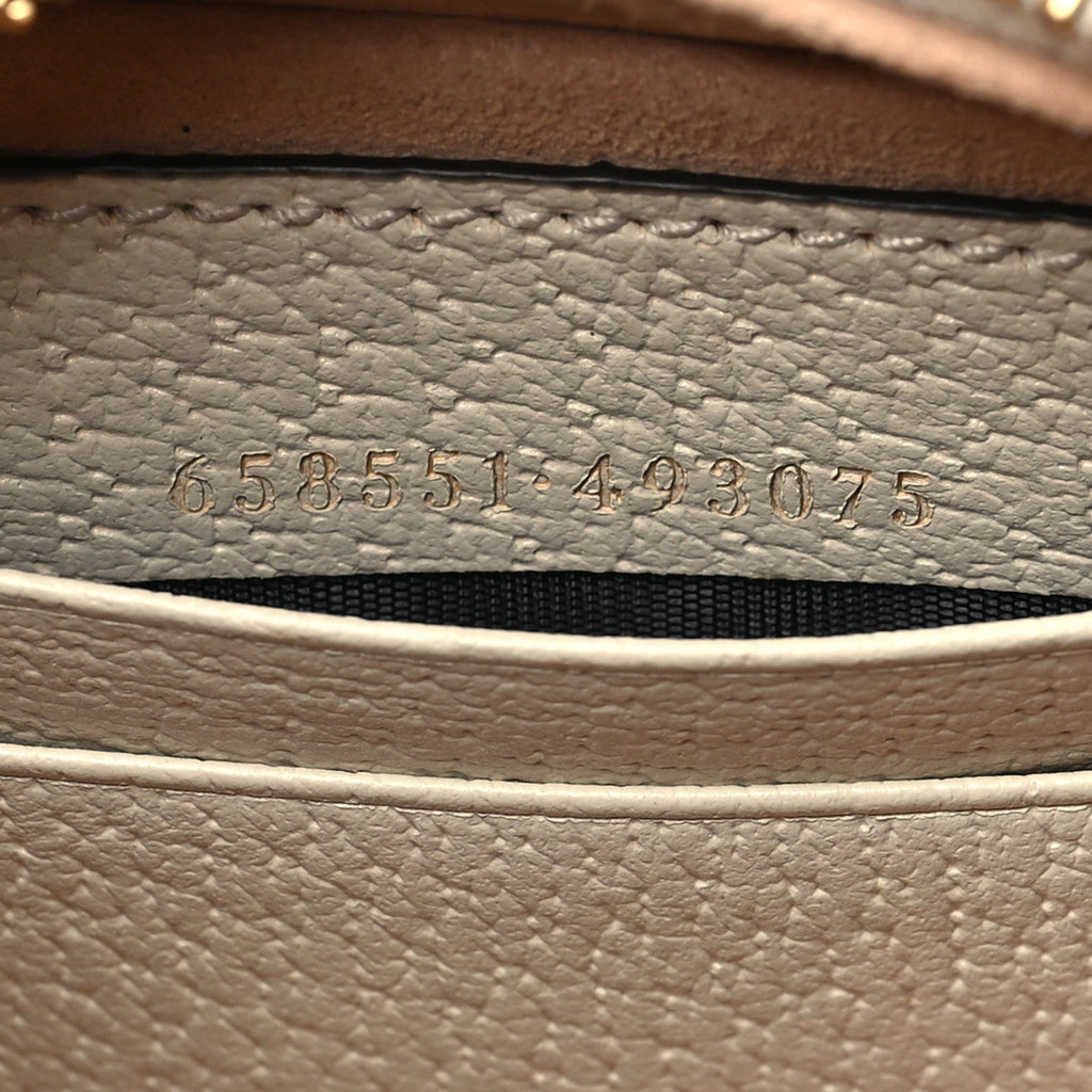 GG Supreme Monogram Textured Dollar Calfskin Web Mini Ophidia Half Moon Hobo Beige Ebony Mystic White