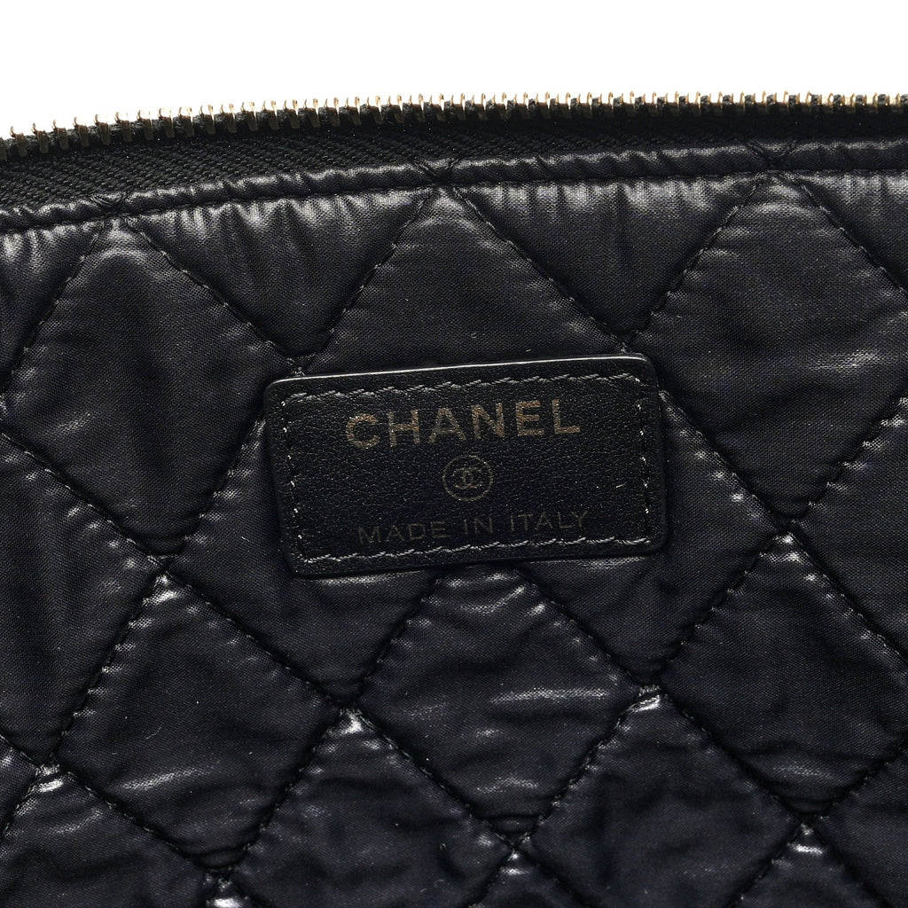 Caviar Geometric Quilted Cosmetic Case Black