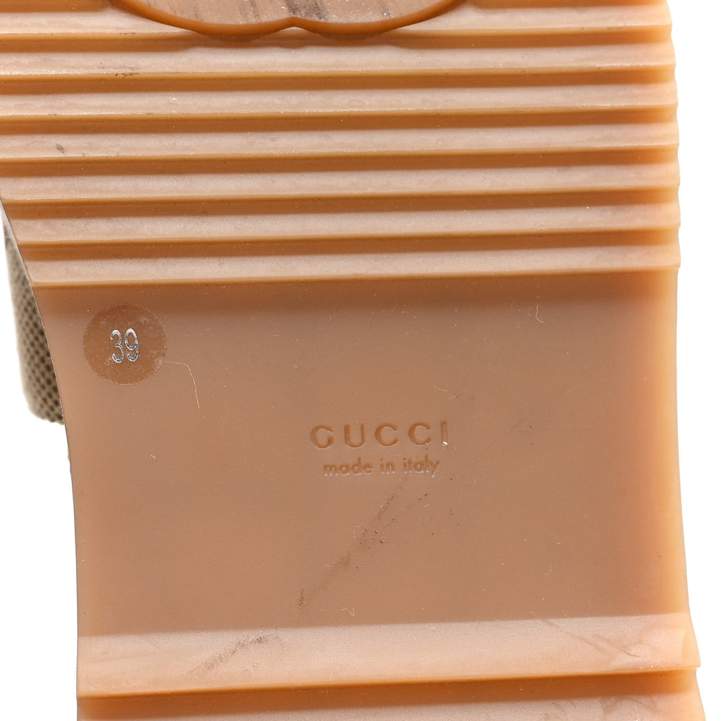 Monogram Maxi GG Angelina Platform 55mm Slide Sandals 39 Camel Ebony