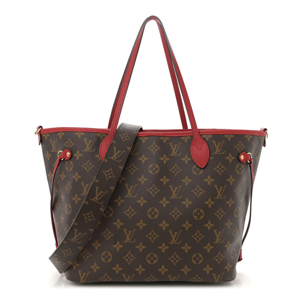 Monogram Inside Out Neverfull Bandouliere MM Sari Red