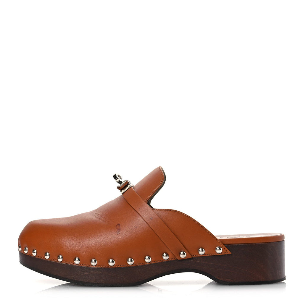 Heritage Calfskin Carlotta Mules 39 Naturel