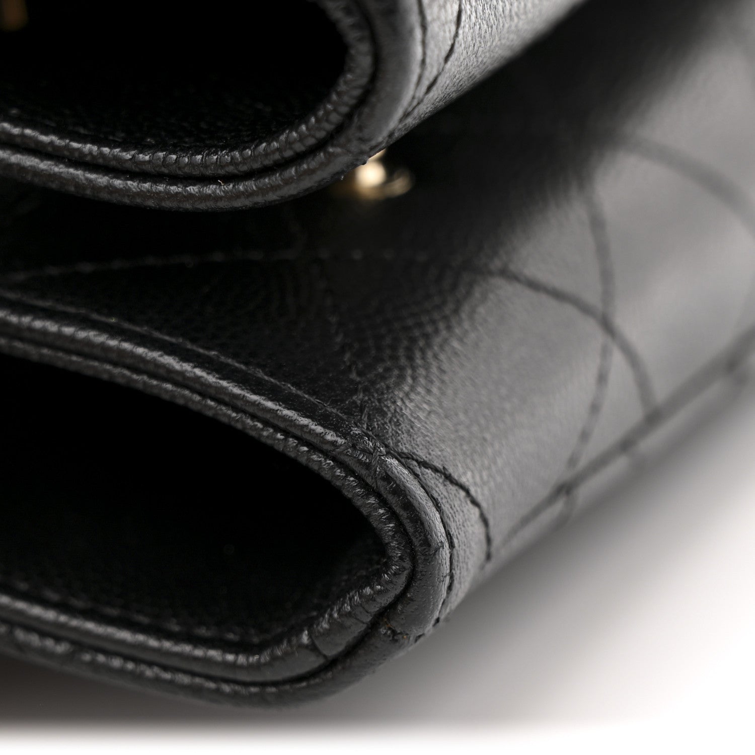 Caviar Quilted Large Shopping Tote Black