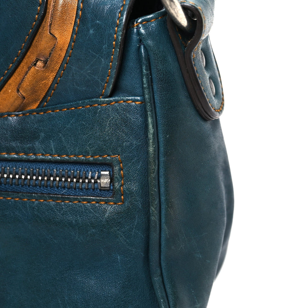 Calfskin Mini Gaucho Crossbody Bag Blue