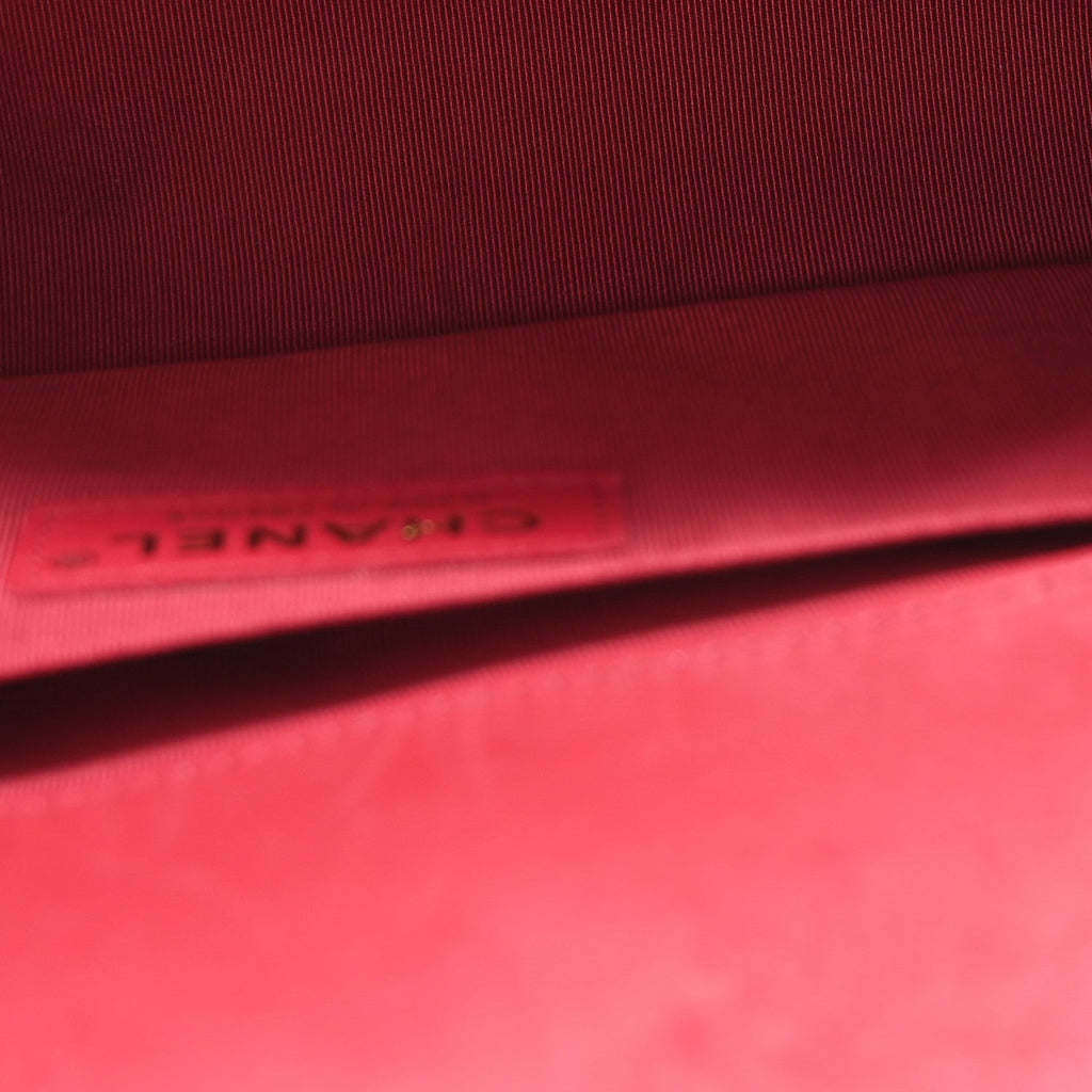 Lambskin Quilted Medium Boy Flap Dark Pink