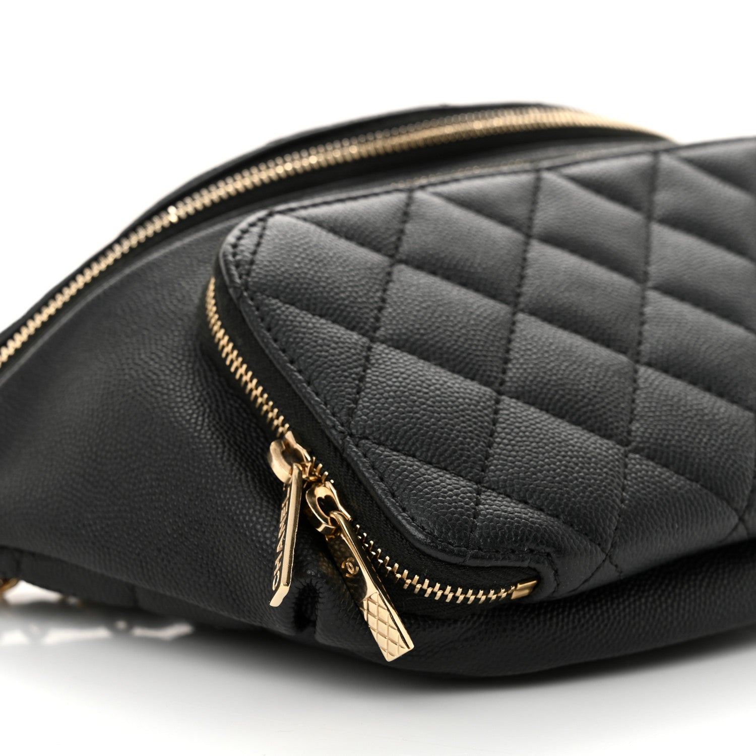 Caviar Quilted Business Affinity Waist Belt Bag Black