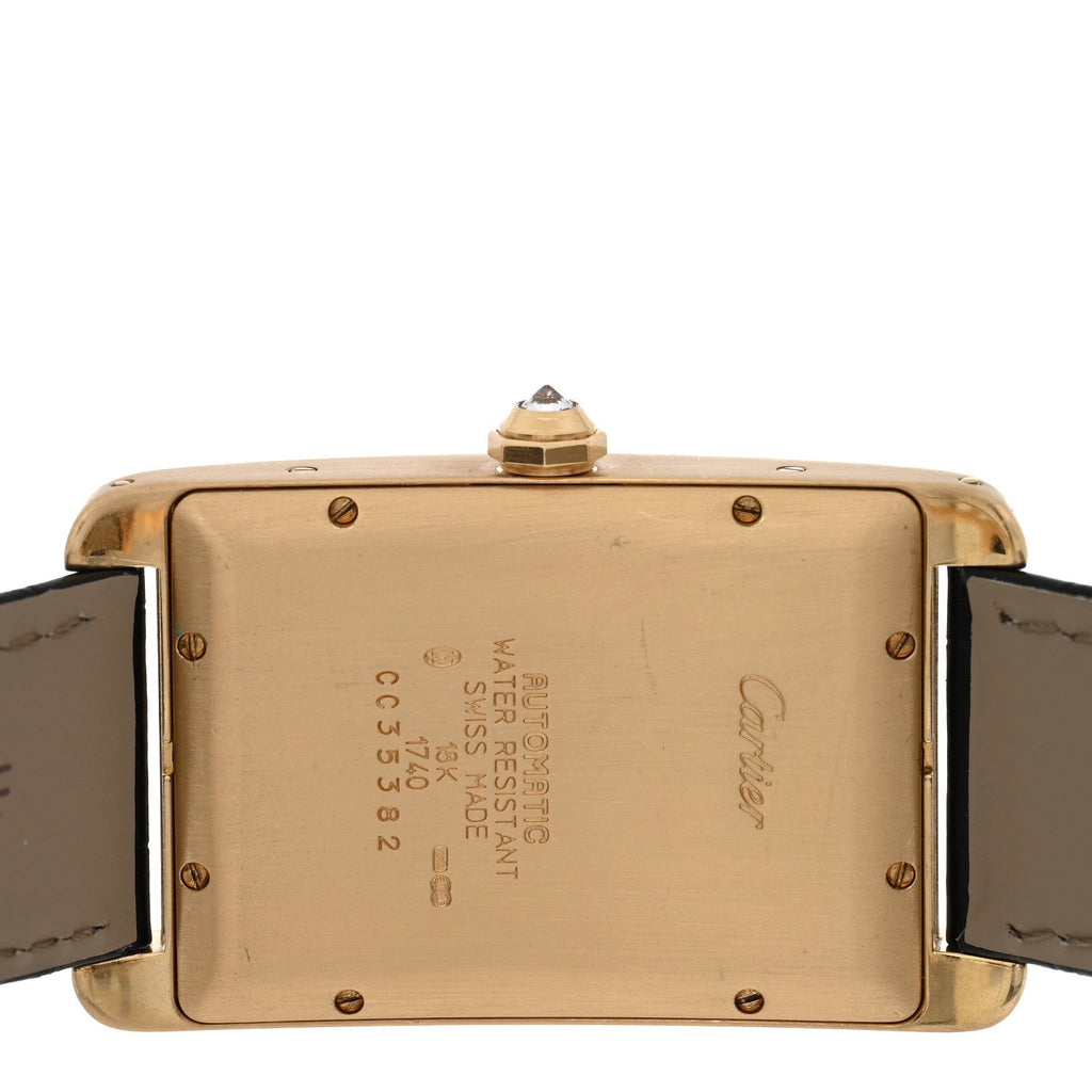 18K Yellow Gold Alligator Diamond Bezel 26mm Tank Americaine Automatic Watch