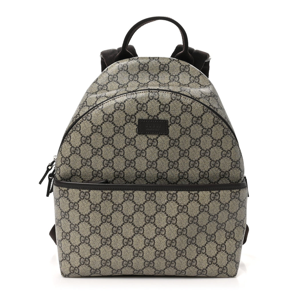 GG Supreme Monogram Margaux Calfskin Childrens Day Backpack Beige Ebony Cocoa Dark Chocolate