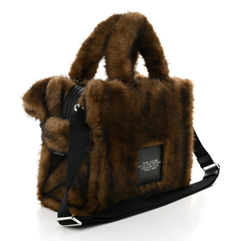 Faux Fur The Teddy Bear Tote Bag Ebony