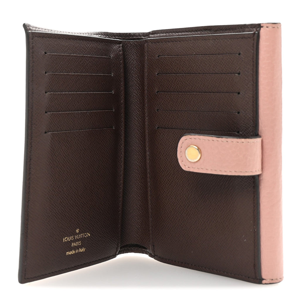 Damier Ebene Normandy Compact Wallet Rose Ballerine