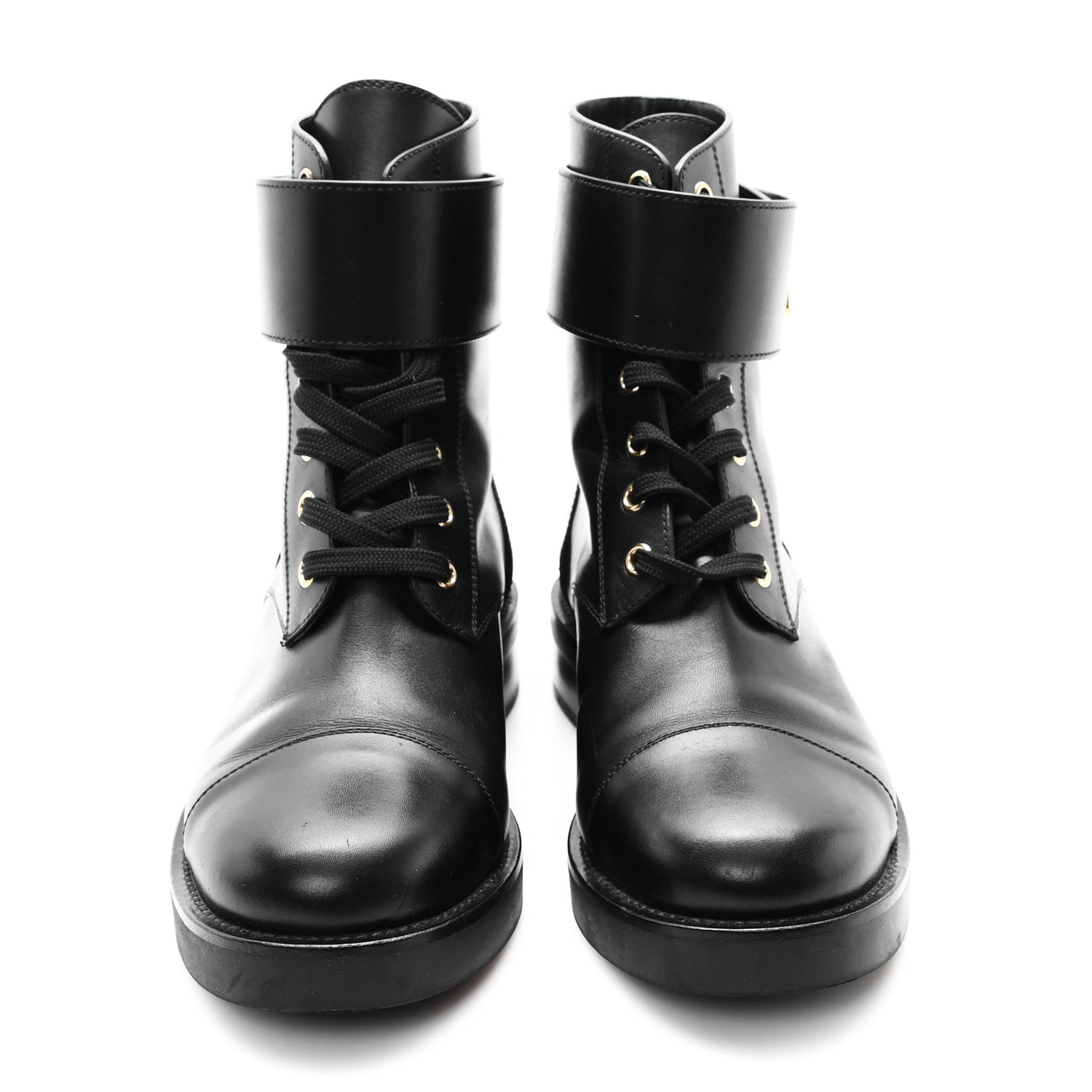 Calfskin Wonderland Flat Ranger Boots 37.5 Black