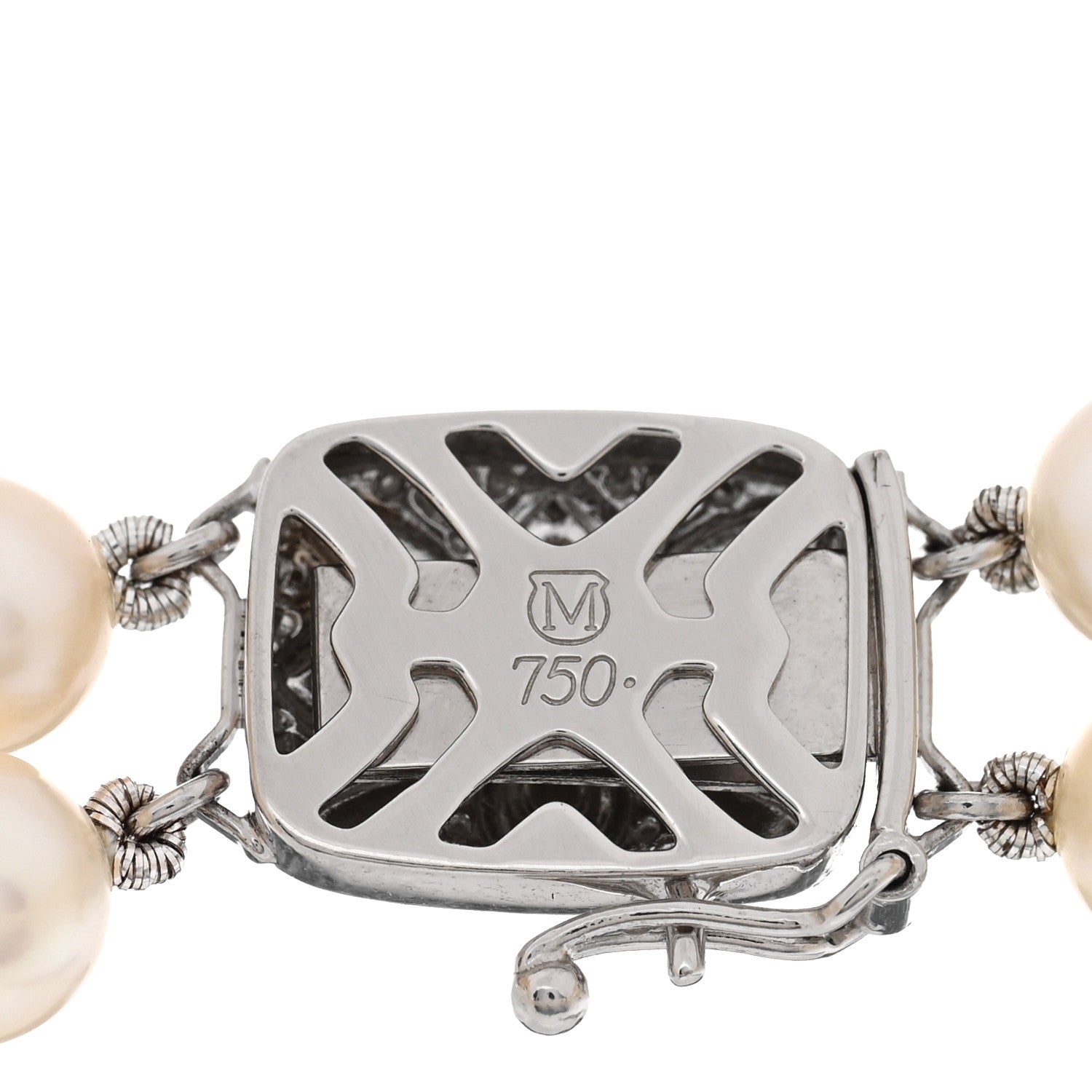 18K White Gold Akoya Pearl 5.5-6mm Double Strand Bracelet