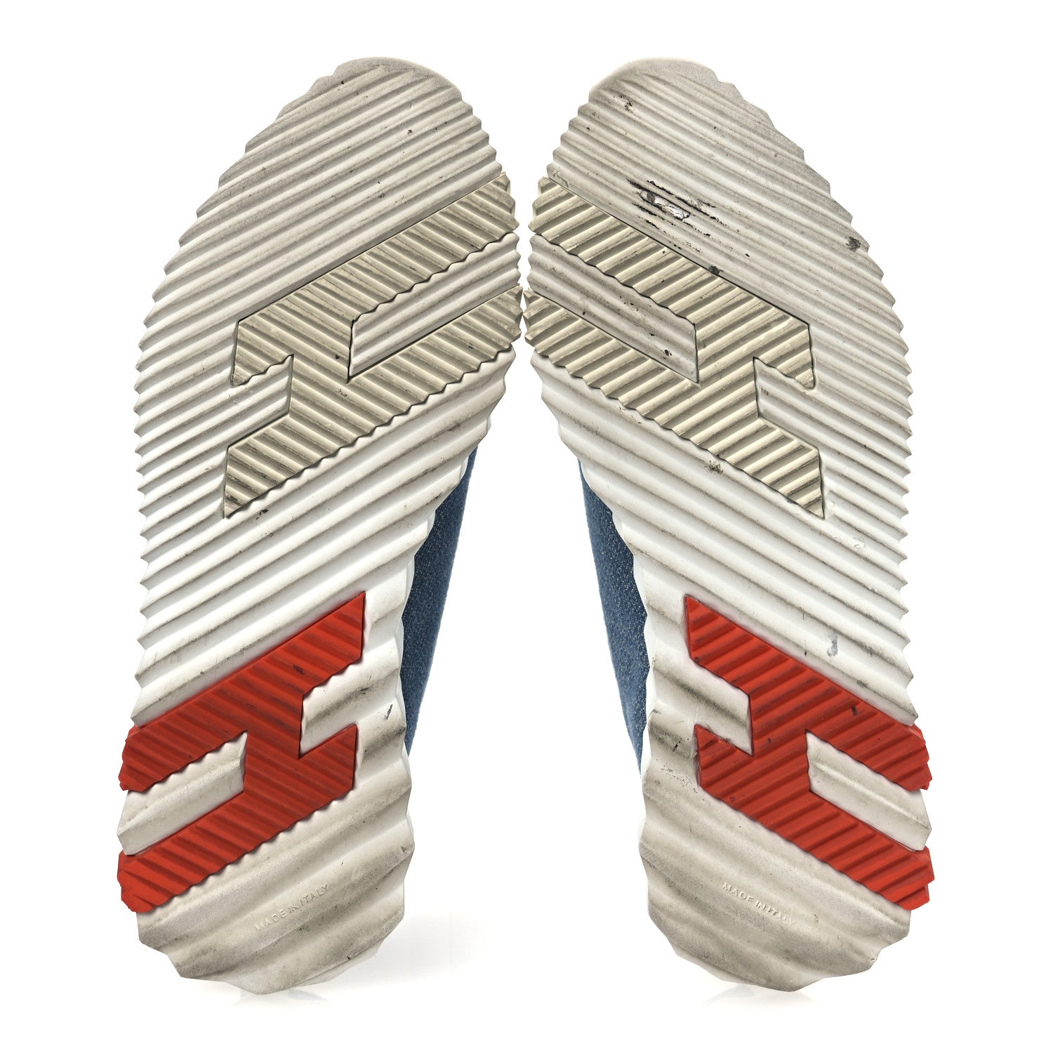 Denim Suede Goatskin Bouncing Sneakers 37 Bleu Clair White