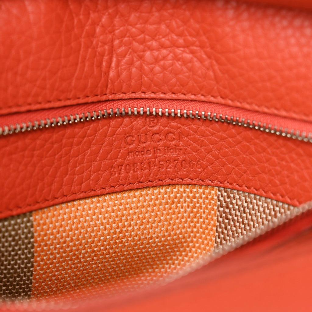 Cellarius Calfskin Small Bamboo Daily Top Handle Bag New Dark Orange