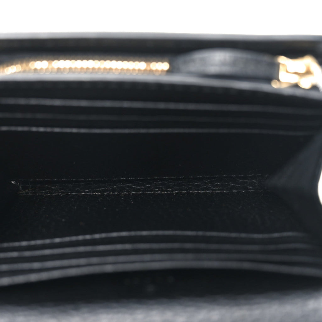 Dollar Calfskin GG Supreme Monogram Medium GG Marmont Wallet Black Beige Ebony