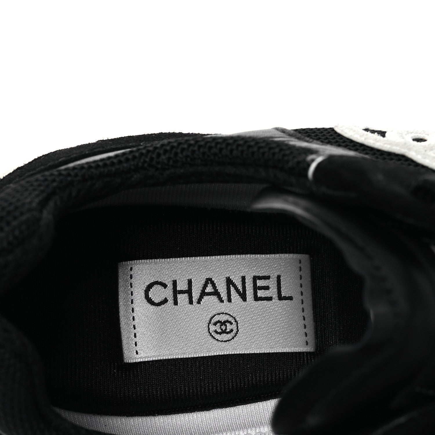 Mixed Fibers Suede Shiny Calfskin Womens CC Sneakers 40.5 Black