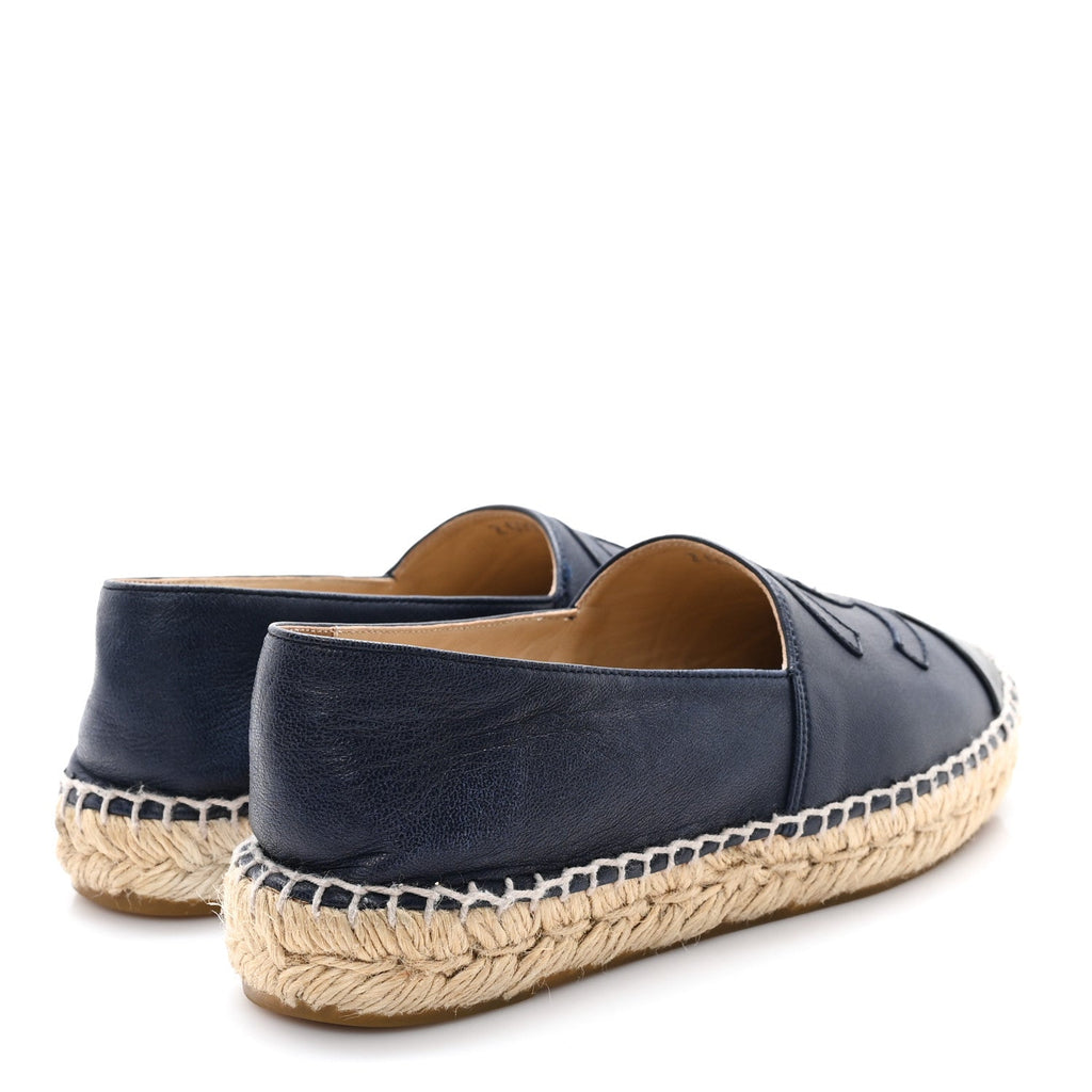 Lambskin CC Espadrilles 36 Navy Black