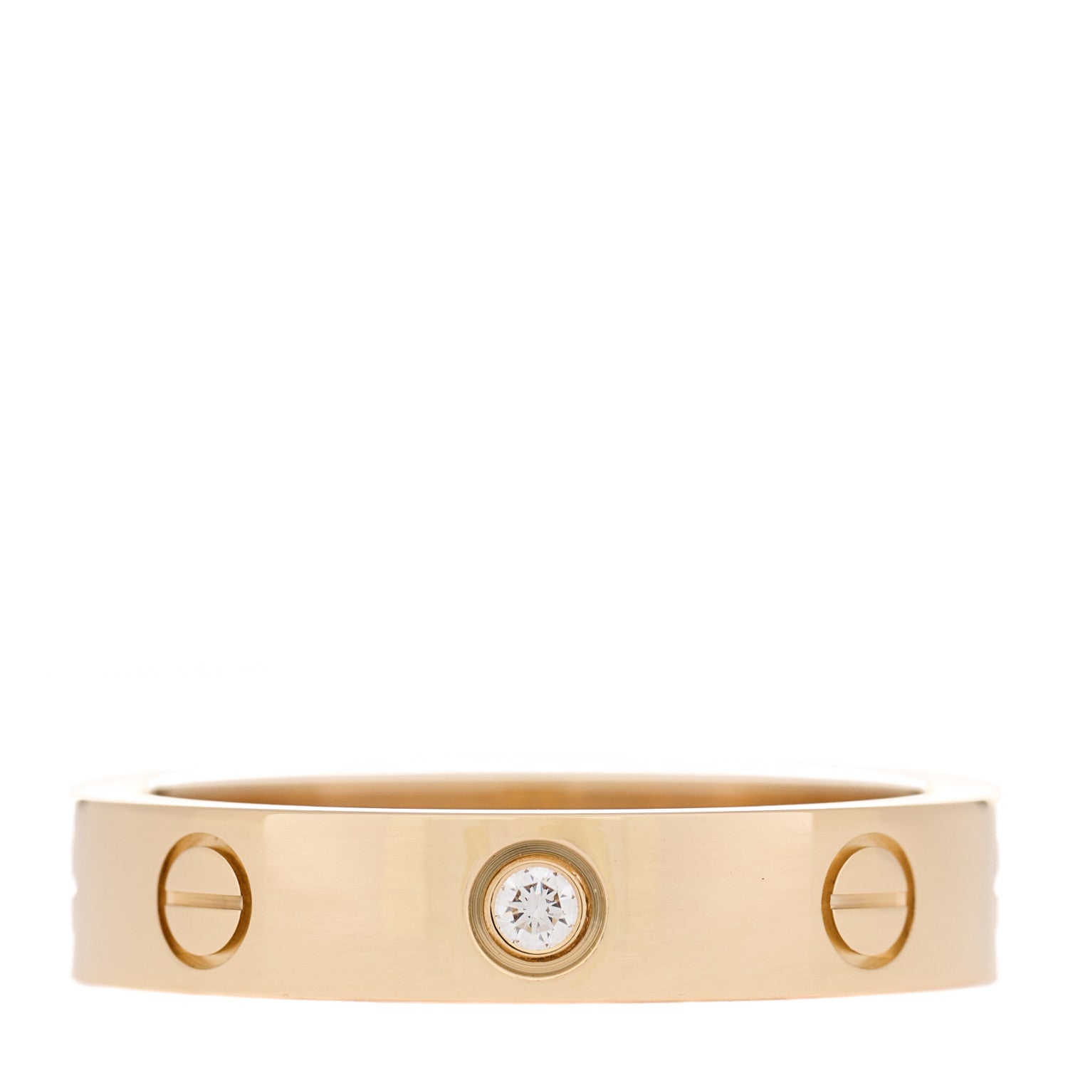 18K Yellow Gold Diamond 4mm LOVE Wedding Band Ring 54 6.75