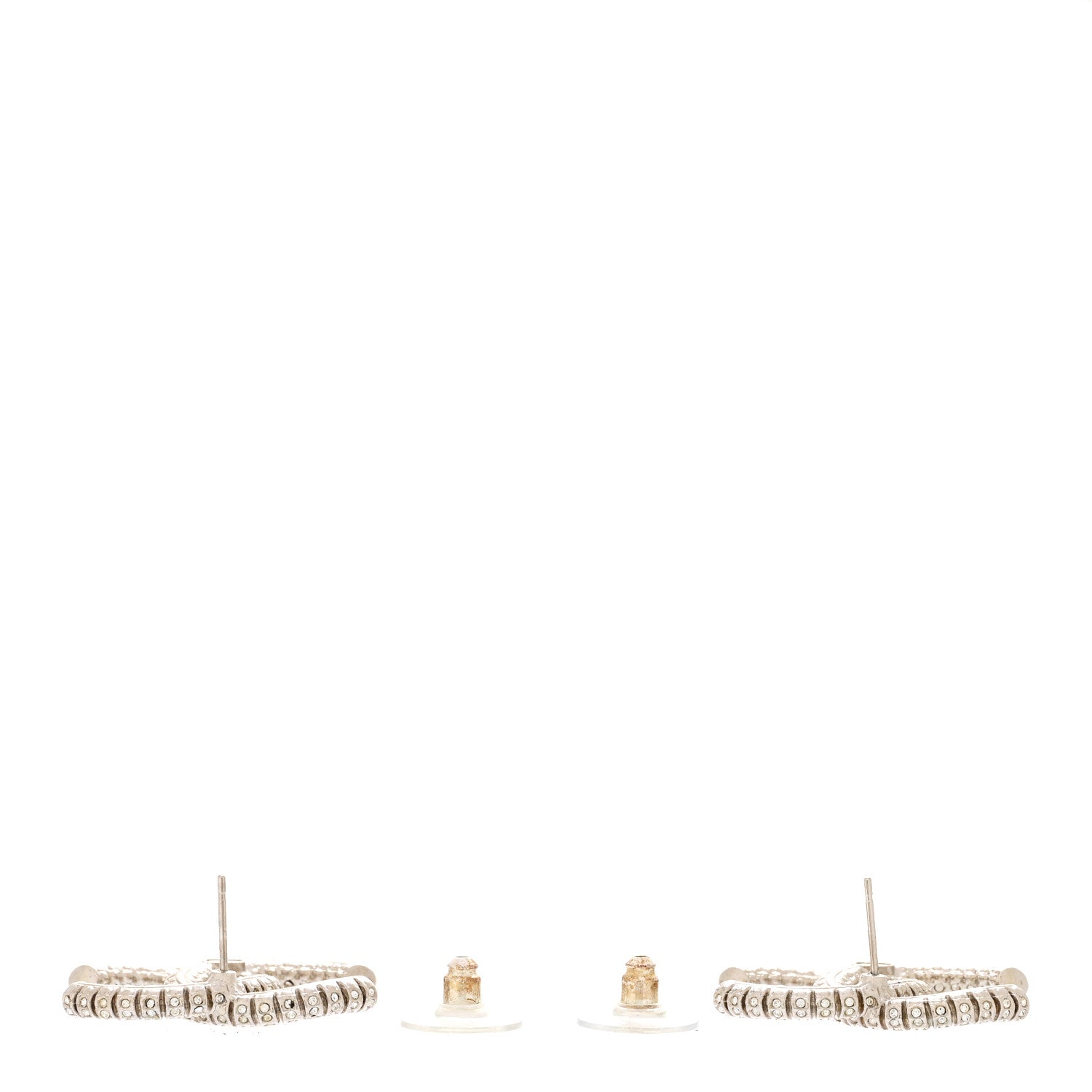 Crystal Large CC Earrings Silver