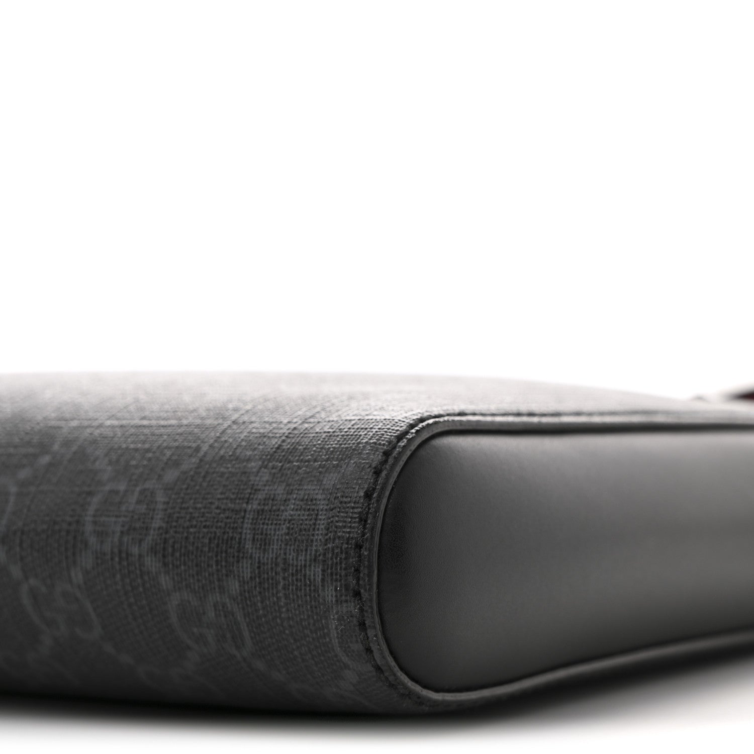 GG Supreme Monogram Web Small Flat Messenger Bag Black Grey