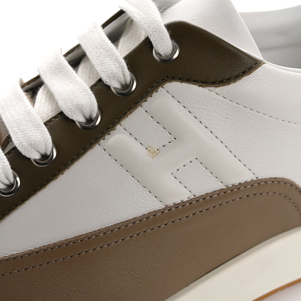 Calfskin Suede Mens Trail Sneakers 42 Beige Glaise Multicolor