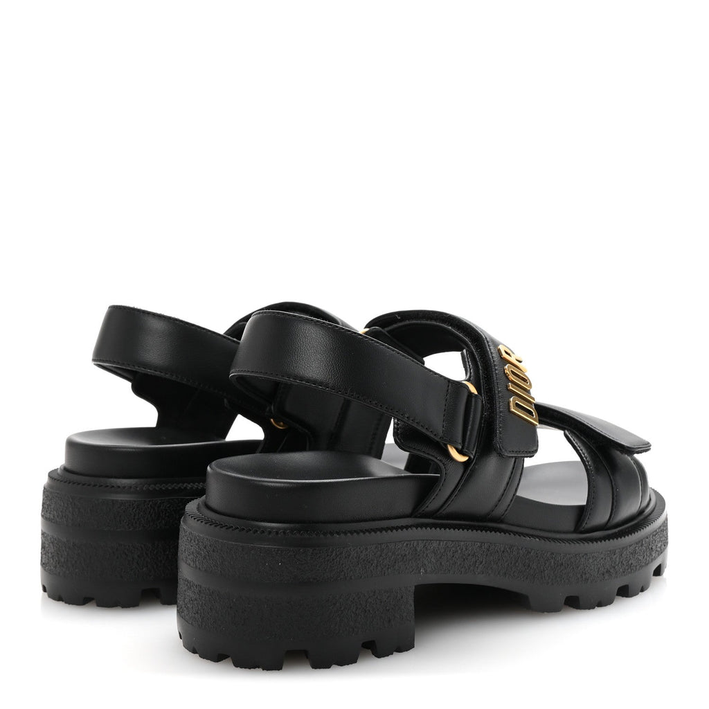 Lambskin Dioract Platform Sandals 36.5 Black