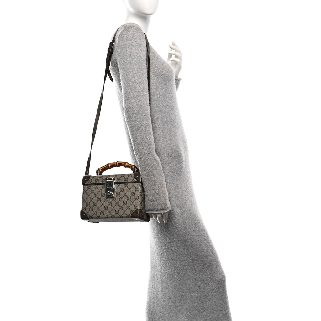 GG Supreme Monogram Globe-Trotter Beauty Case Brown