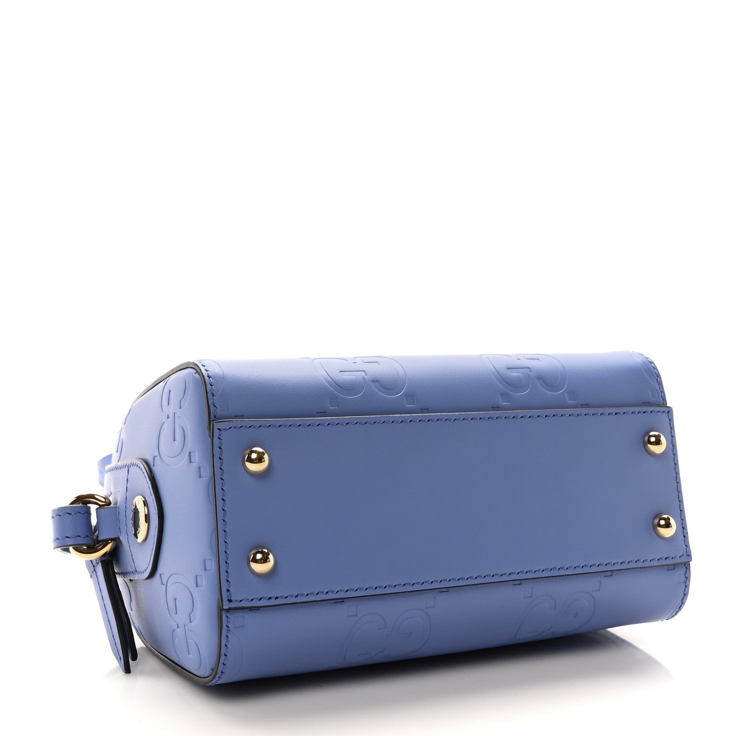 Calfskin Jumbo GG Embossed Super Mini Top Handle Bowler Bag Blue