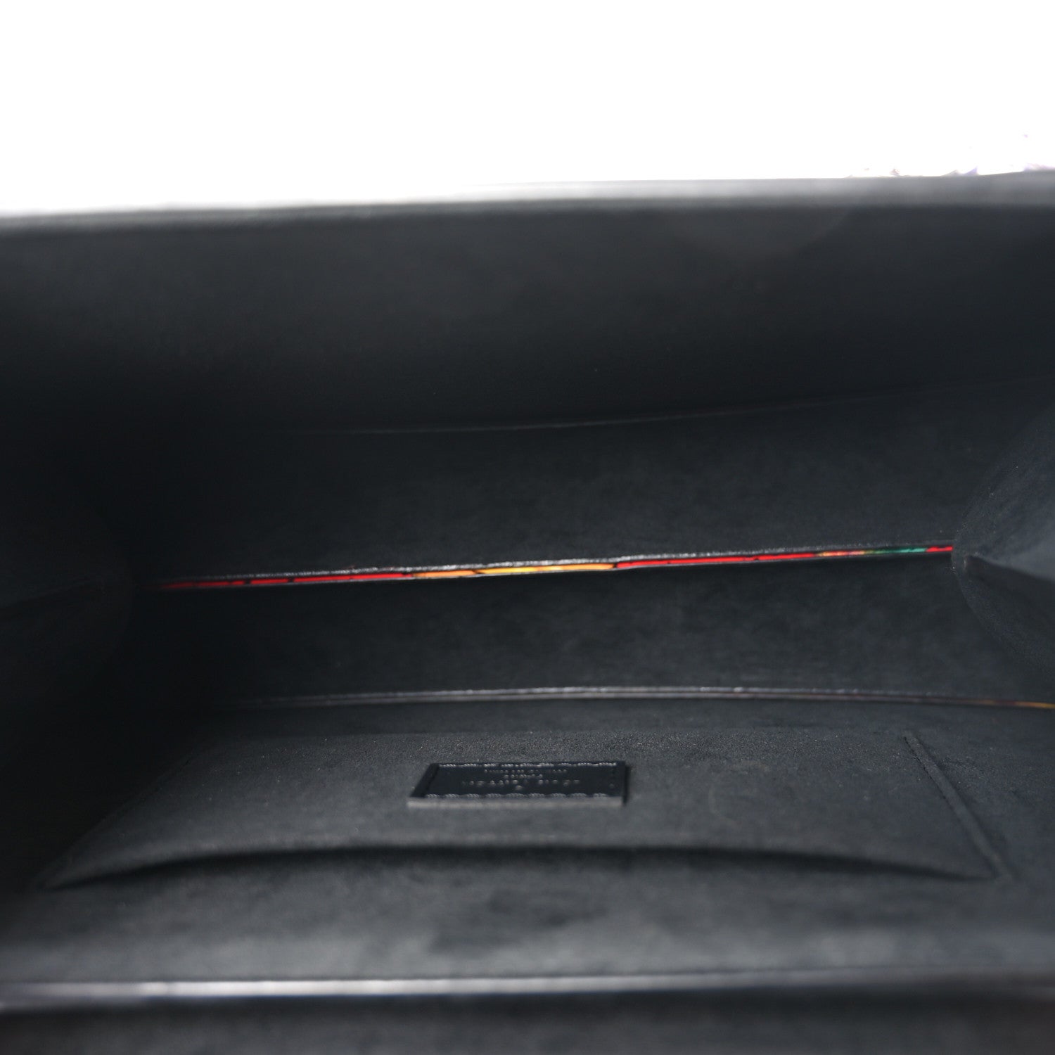 Calfskin Splash Print Trapeze Black White Red