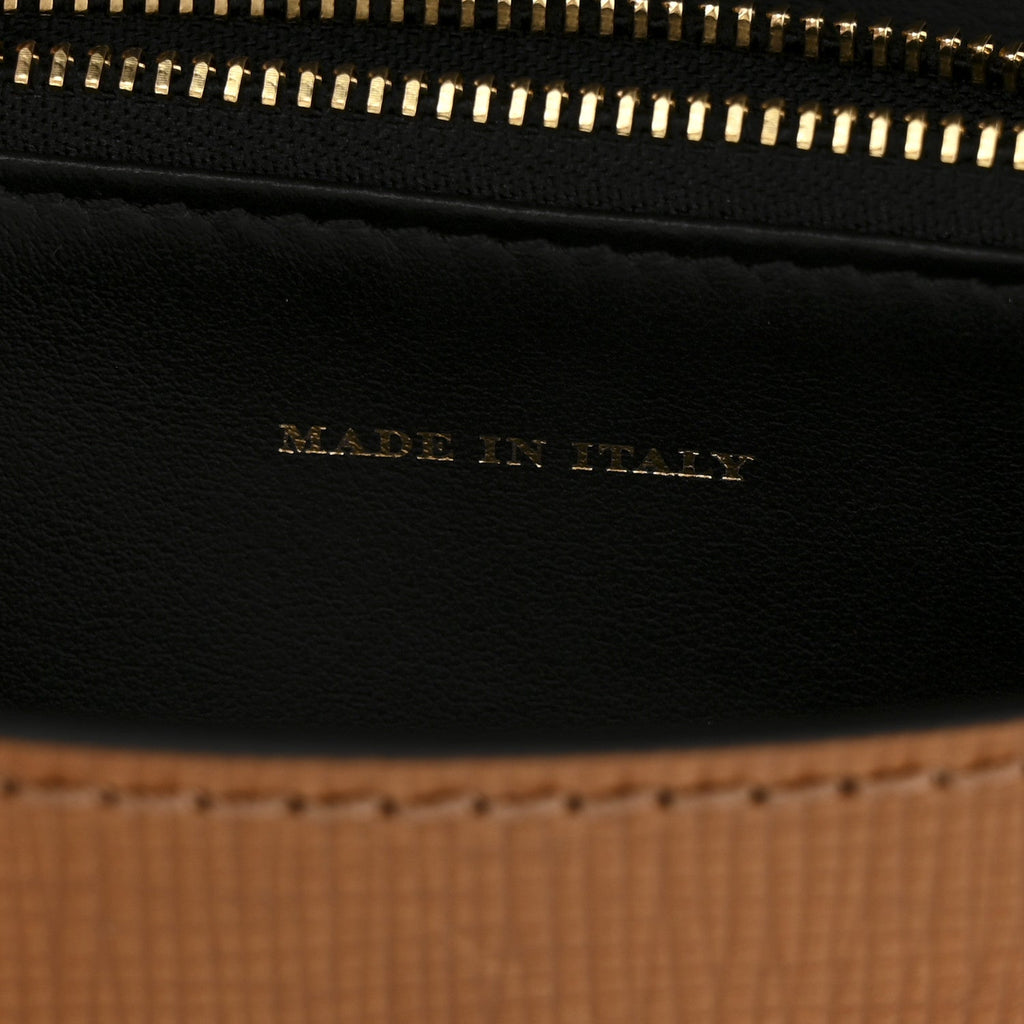 House Check Bridle Calfskin Small Madison Buckle Bag Tan