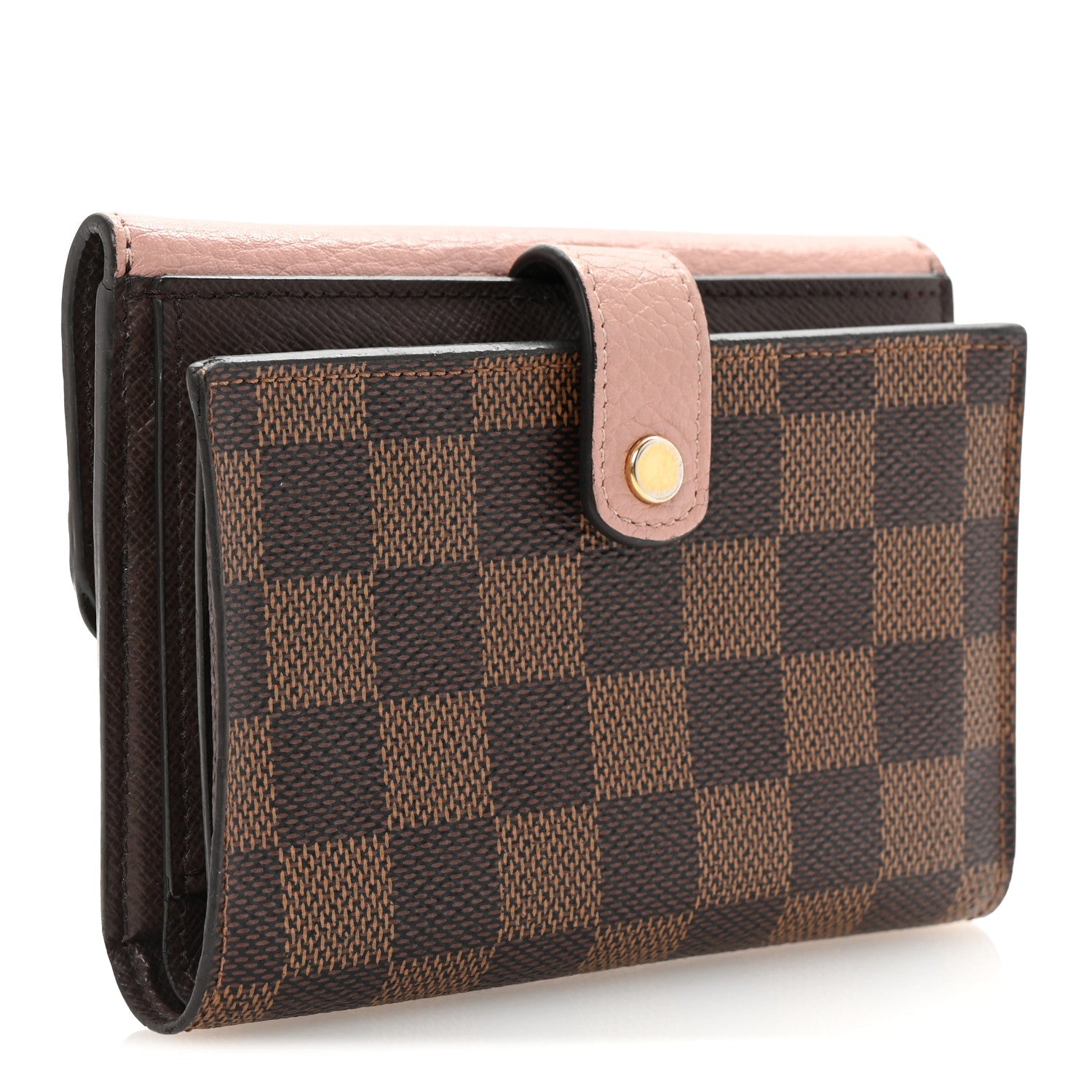 Damier Ebene Normandy Compact Wallet Rose Ballerine