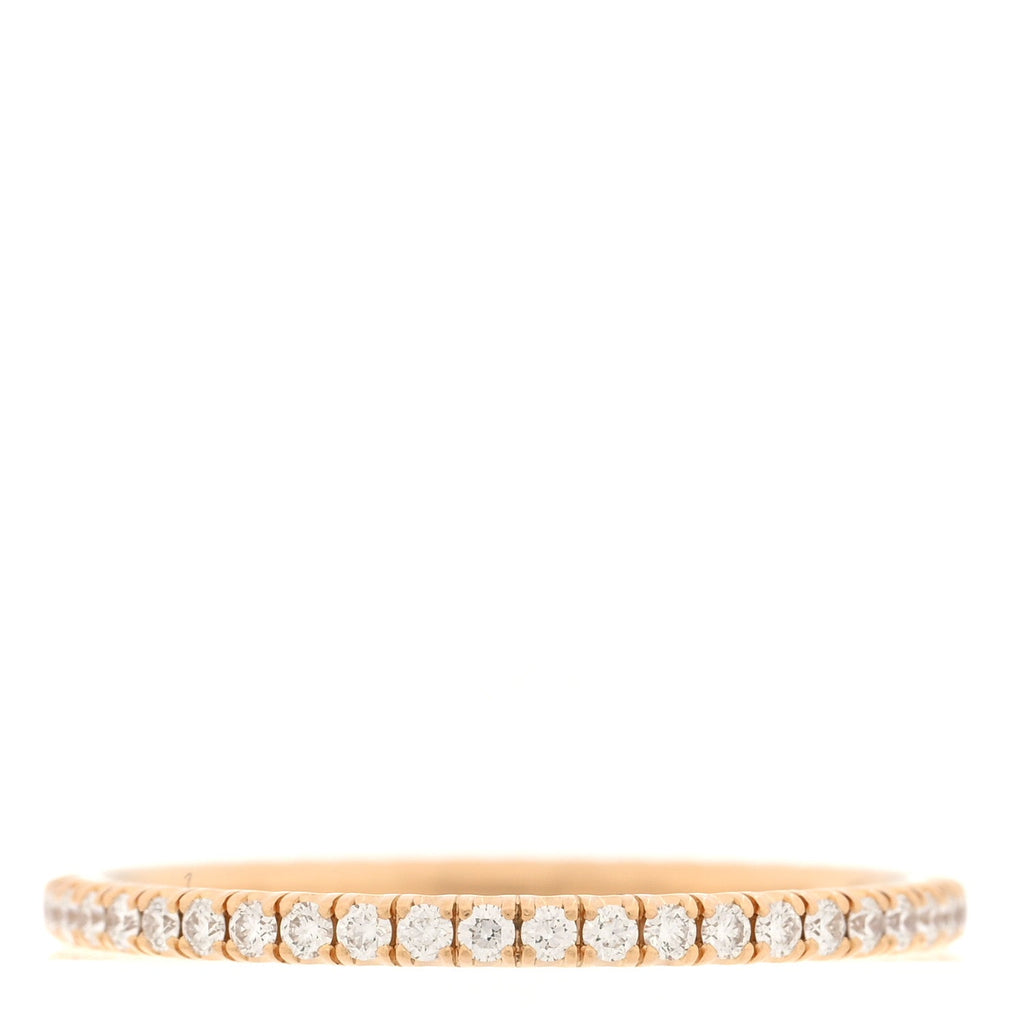 18K Pink Gold Diamond 1.5mm Etincelle de Cartier Wedding Band Ring 50 5.25