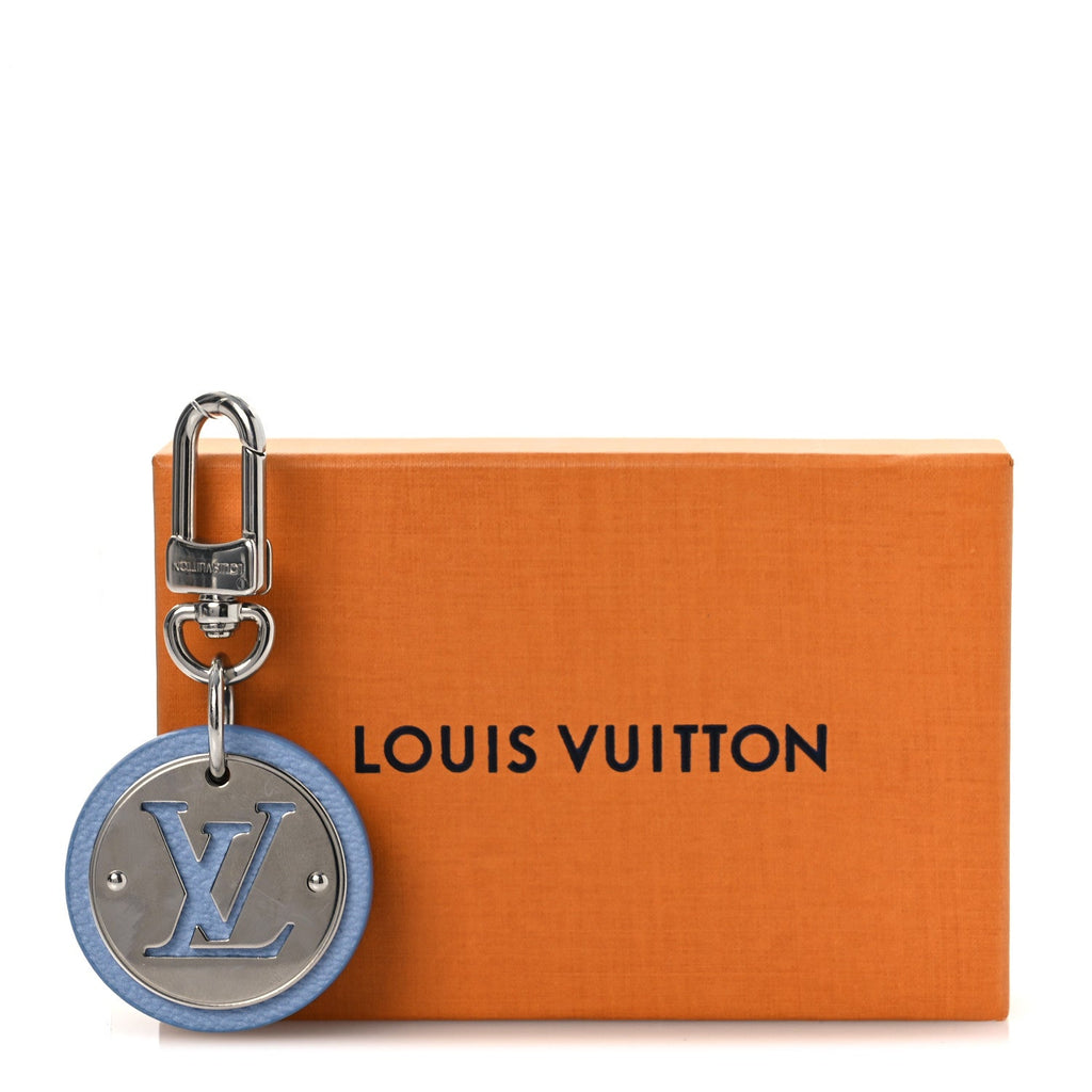 LV Circle Key Holder Bag Charm Sky Blue